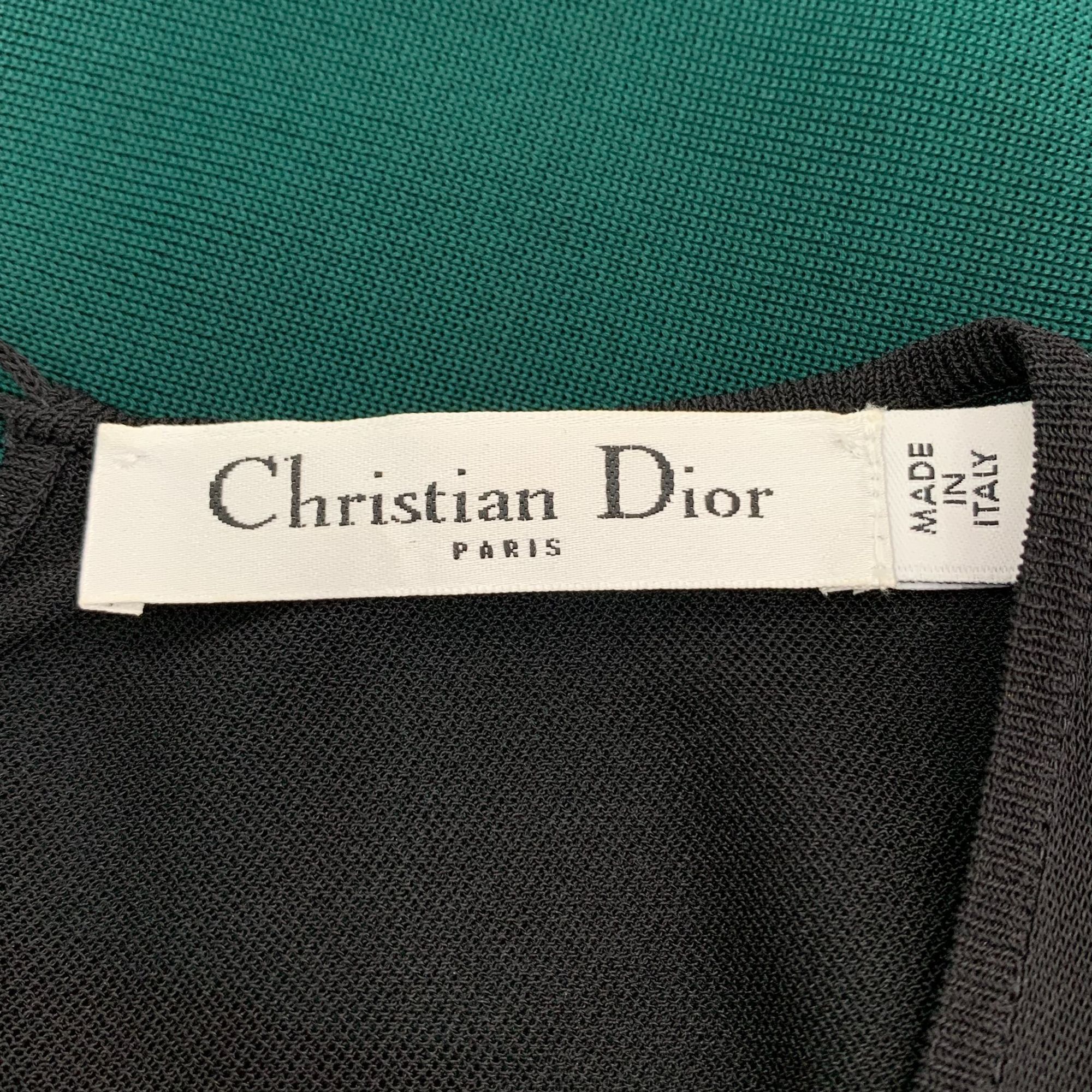 Dior Christian Dior Green & Black Sleeveless Mesh Panel Dress Size XS / US 0-2 / IT 36-38 - 5 Thumbnail