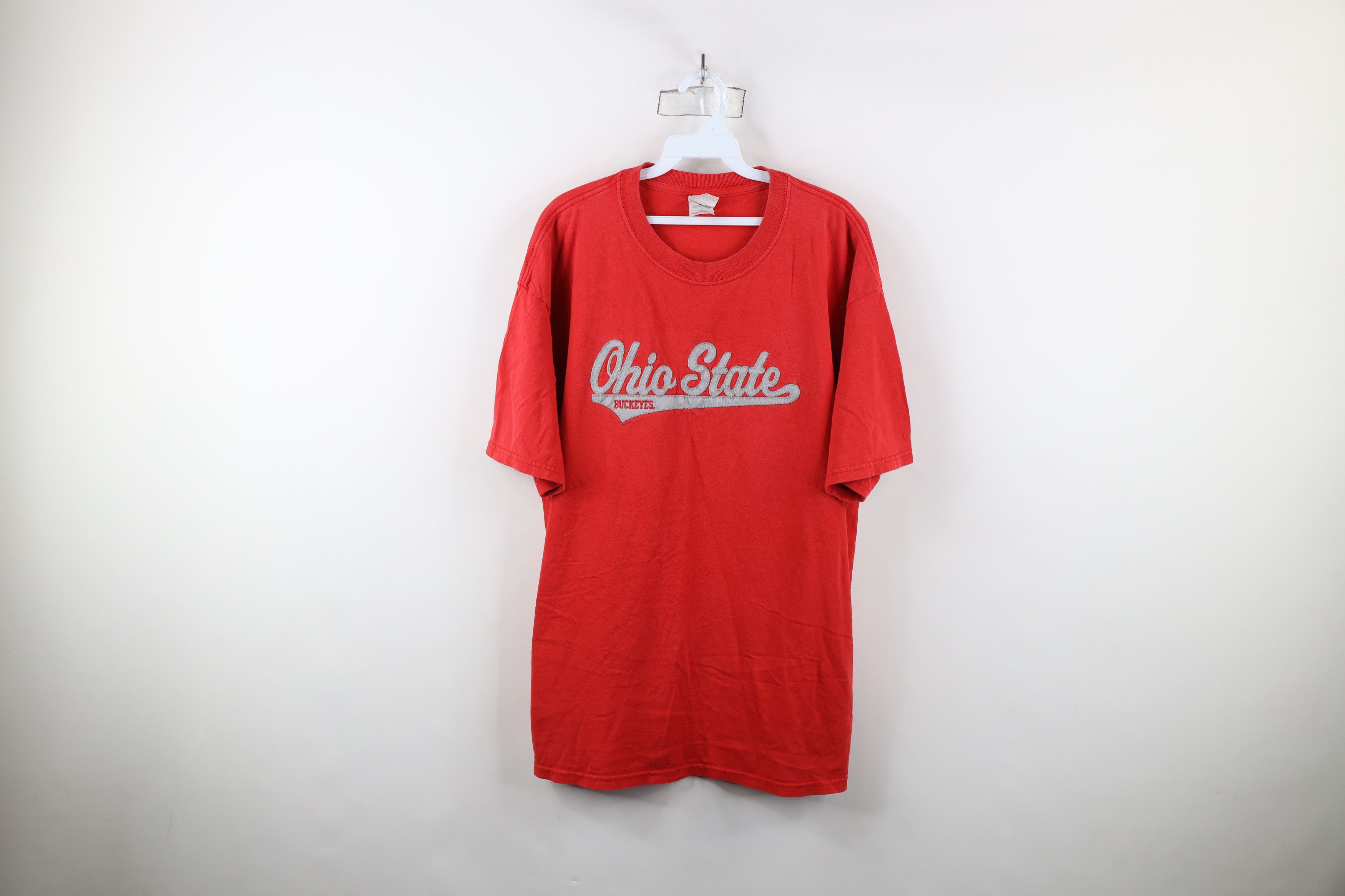 Vintage Vintage 90s Spell Script Ohio State University T-Shirt Red Size US XL / EU 56 / 4 - 1 Thumbnail
