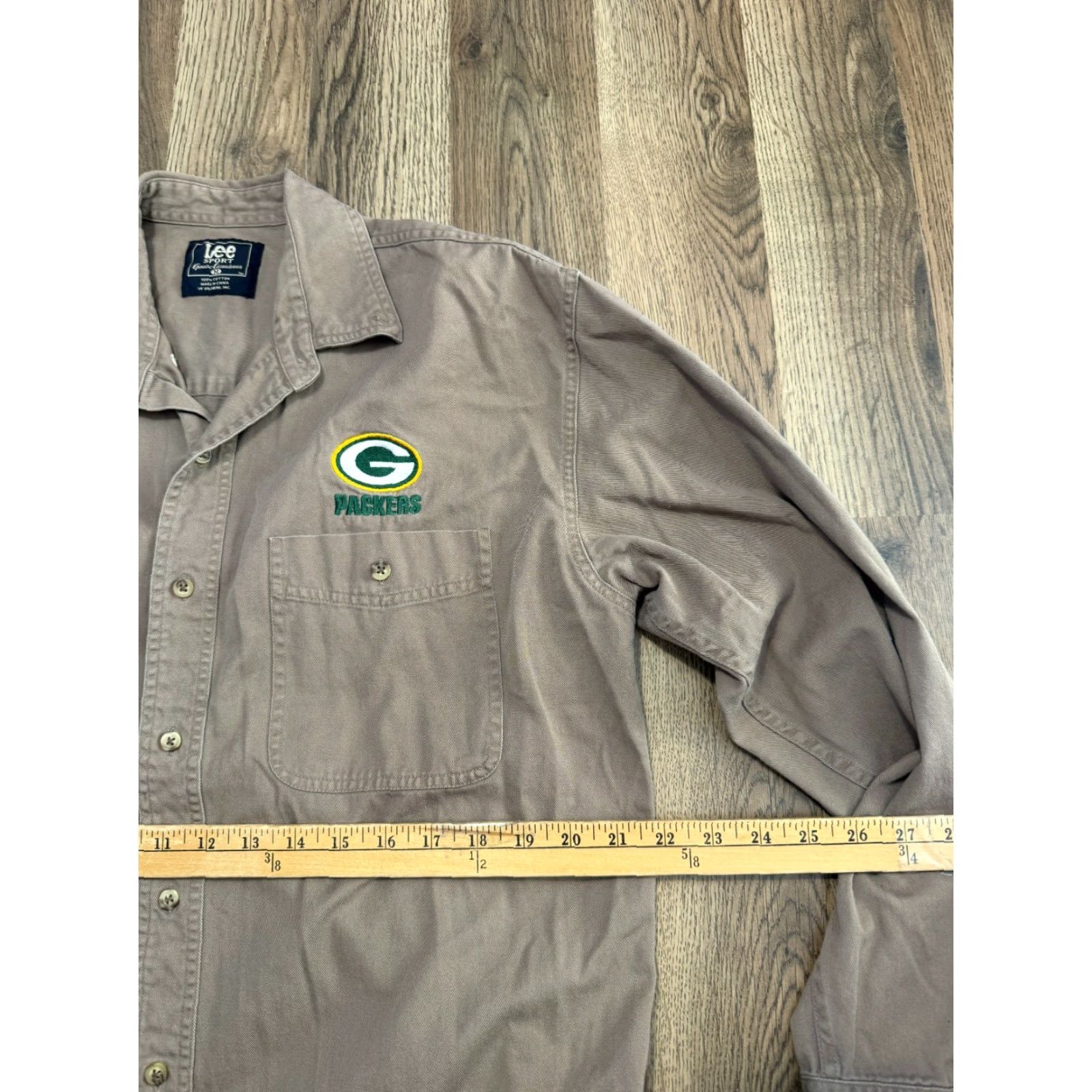 Lee Lee Sport Shirt Men's Medium Long Sleeve Button Up Wisconsin Green Bay Packers Shirt Size US M / EU 48-50 / 2 - 7 Thumbnail