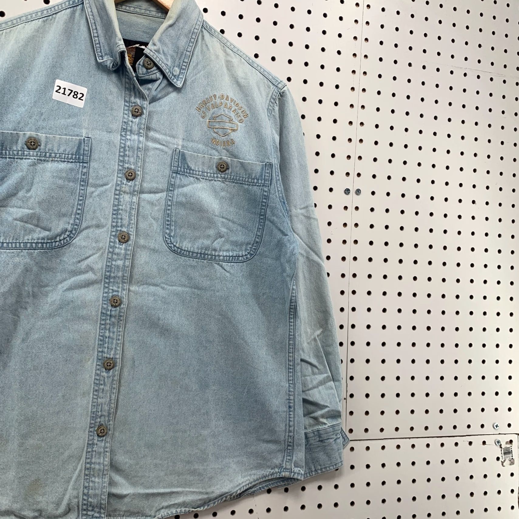Harley Davidson VINTAGE Harley-Davidson Button-Up Shirt Denim Blue Adult Small Embroidered Motorcycle 90s Mens Size US S / EU 44-46 / 1 - 5 Thumbnail