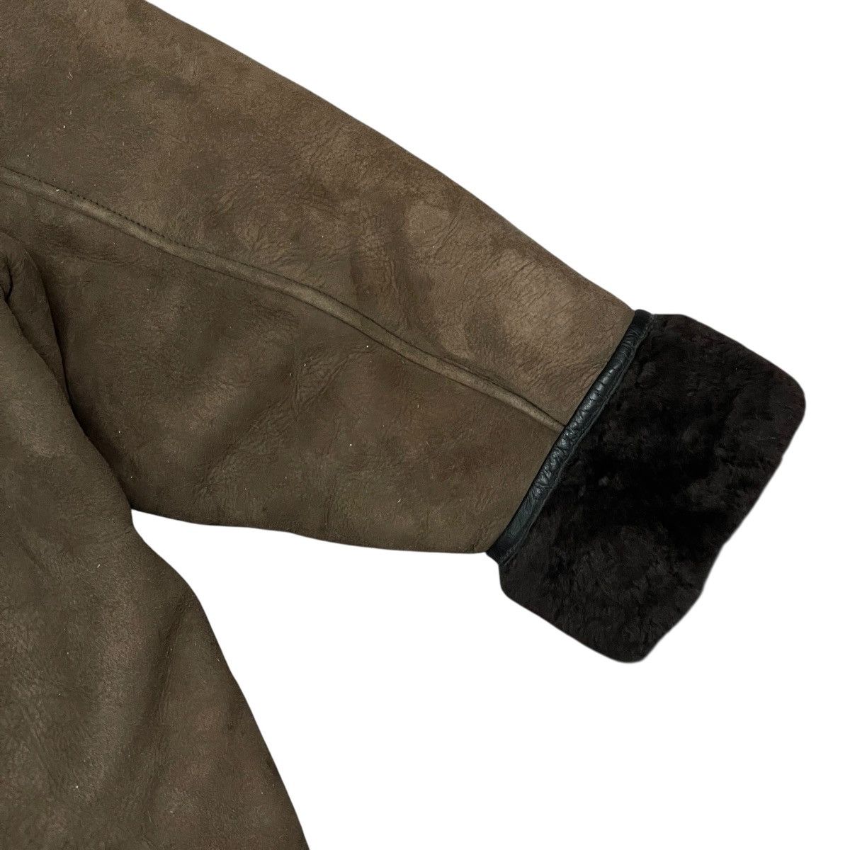 Leather Vintage Brown Suede Sheepskin Leather Shearling Jacket Size US M / EU 48-50 / 2 - 18 Thumbnail