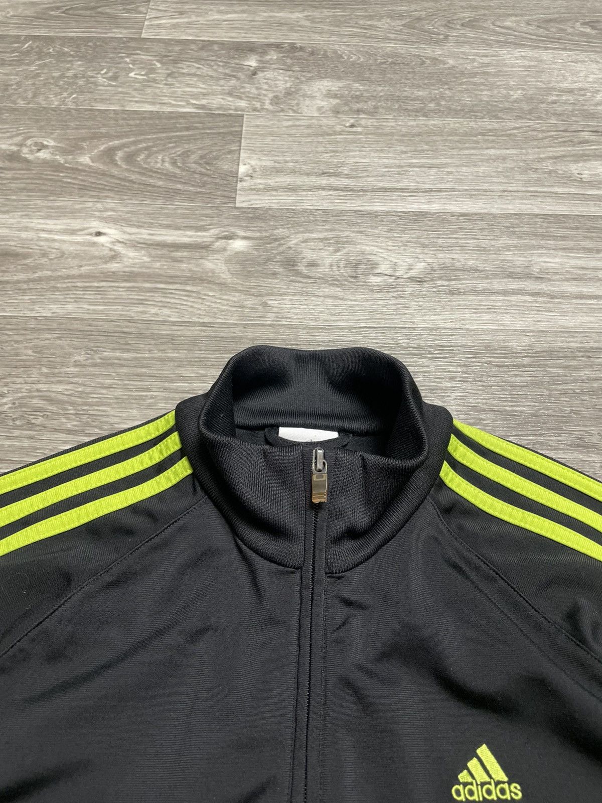Adidas Track Jacket Black Neon 3-Stripes City Skyline Print