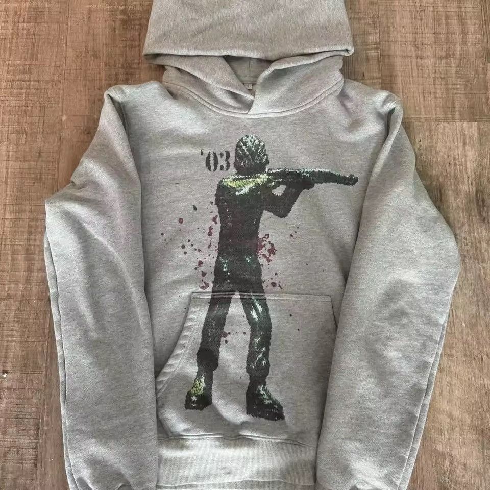Vintage Retro Printed Y2K Army Hoodie Size US M / EU 48-50 / 2 - 2 Thumbnail