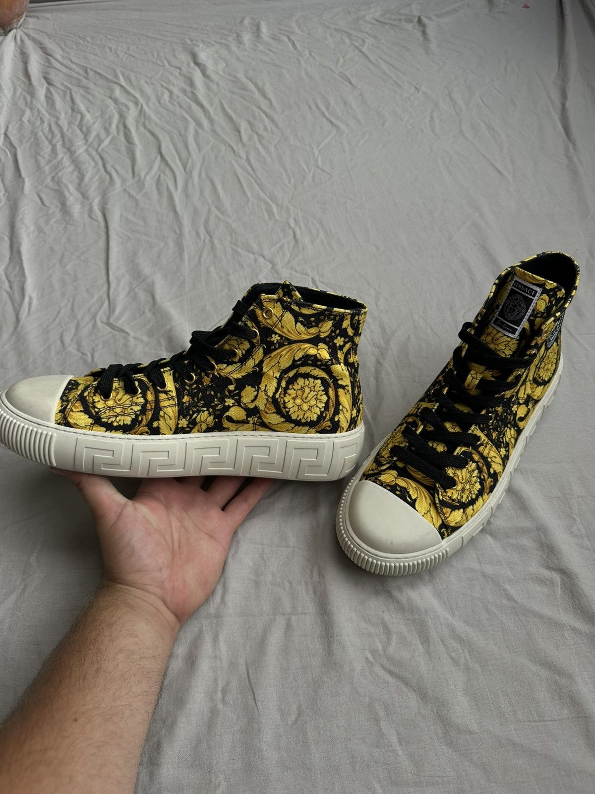 Versace Versace High Top Sneakers Size US 12 / EU 45 - 4 Thumbnail