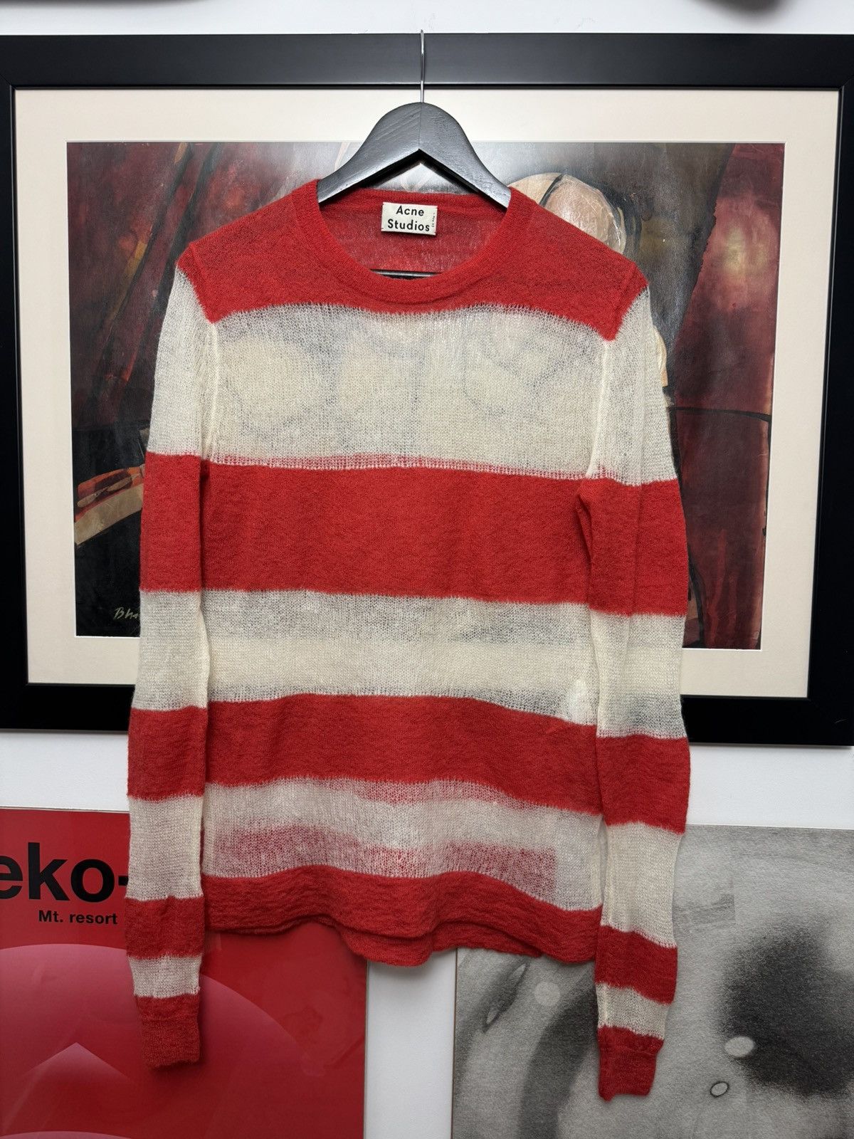 Acne Studios Acne Studios Mohair Sweater Knit Stripes Oversize Designer Size S / US 4 / IT 40 - 1 Thumbnail