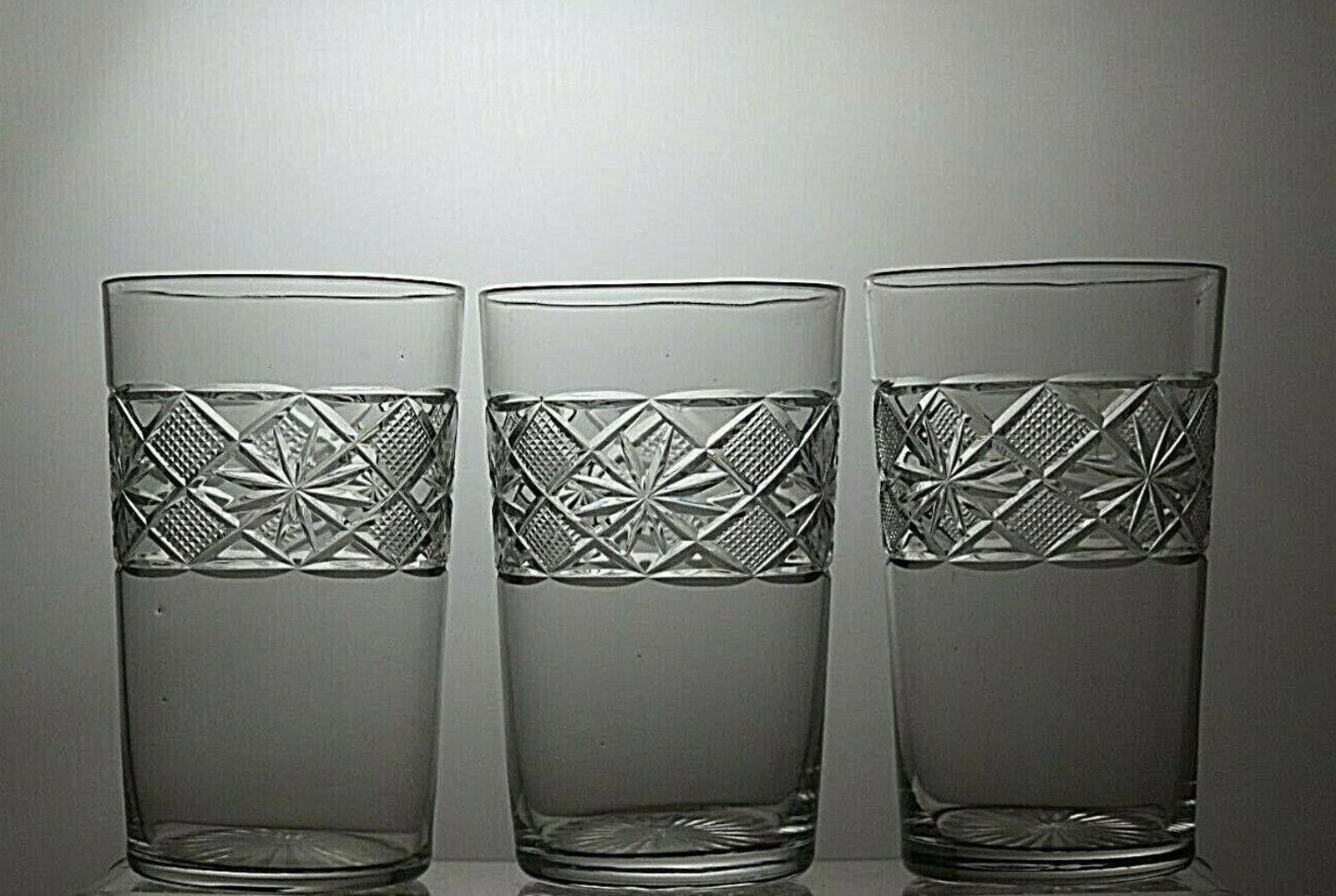 The Unbranded Brand Lead Crystal Hand Cut Glass Set Of 3 Tumblers 4 1/2" Size ONE SIZE - 3 Thumbnail
