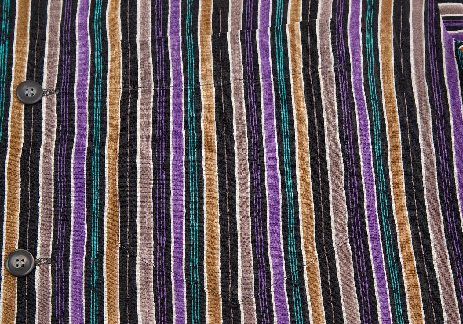 Issey Miyake Cotton Stripe Short Sleeve Shirt Multi M Size US M / EU 48-50 / 2 - 8 Thumbnail