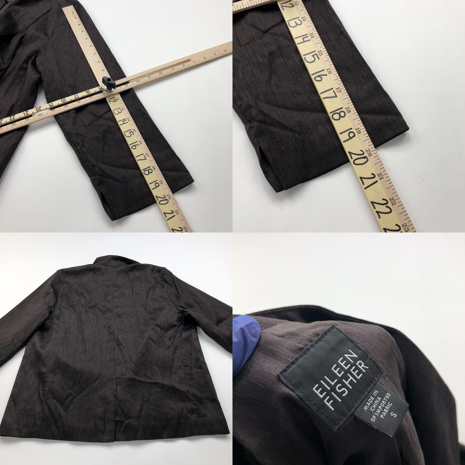 Eileen Fisher Eileen Fisher Blazer Style Jacket Lightweight Silk Cardigan Front Open Small Brown Women's S Long Sleeve Button Closure Mid-Length Vintage No Size S / US 4 / IT 40 - 10 Thumbnail