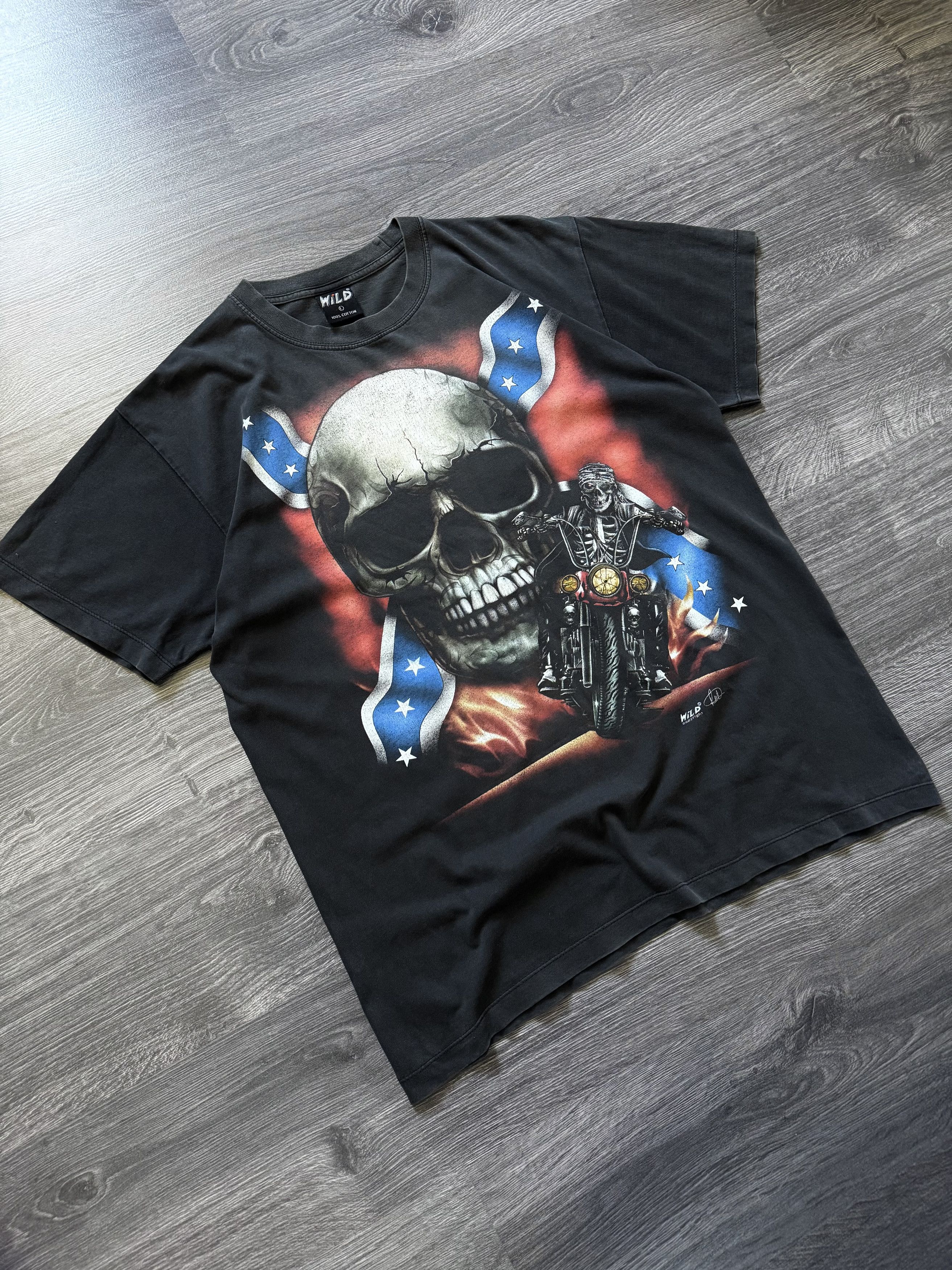Vintage Vintage Y2K Harley Style AOP Skull Biker Tee Large Size US L / EU 52-54 / 3 - 3 Thumbnail