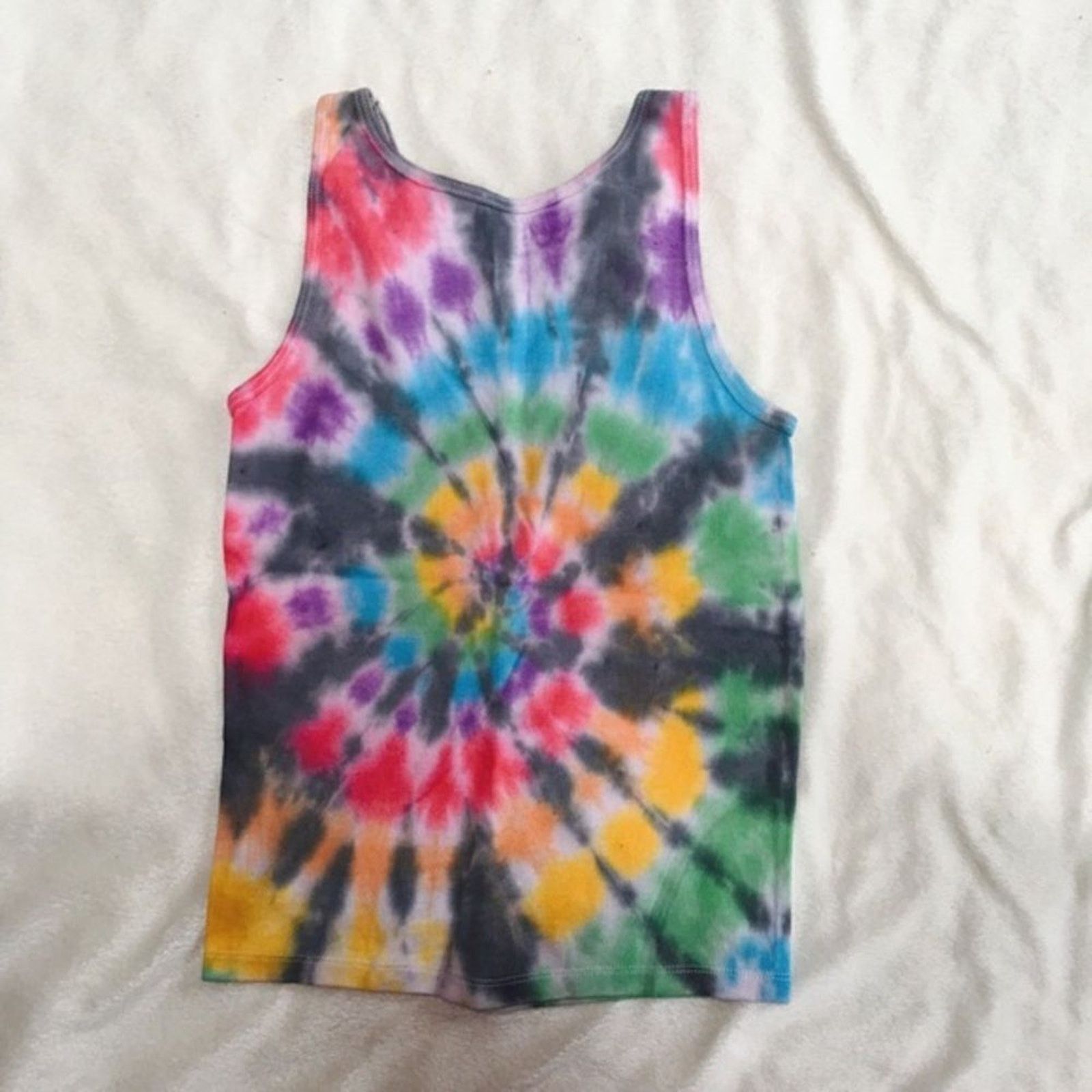 Fruit Of The Loom Dyes by MacKay Spiral Tie-Dye Tank Top | Sz YL Size XS / US 0-2 / IT 36-38 - 4 Thumbnail