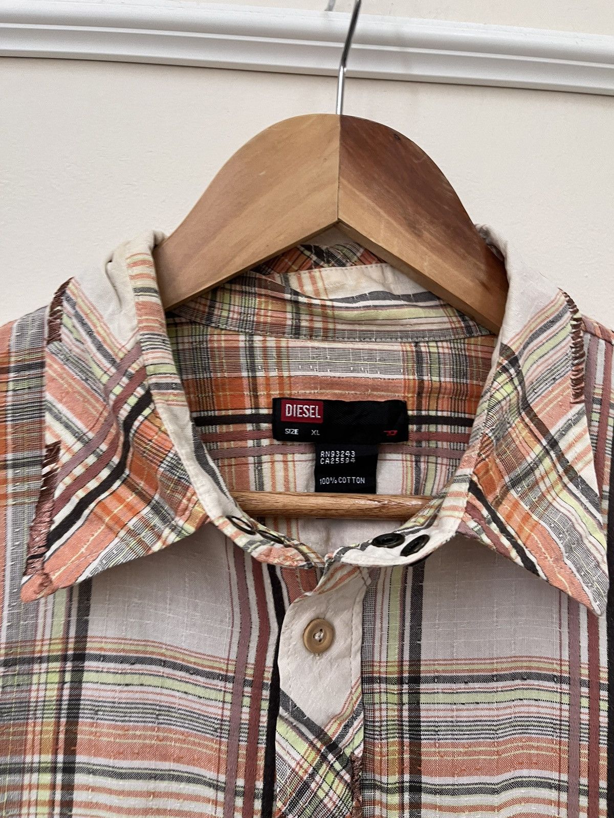 Diesel × Vintage Vtg Diesel Flannel Shirt Size US XL / EU 56 / 4 - 3 Thumbnail