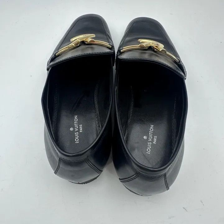 Louis Vuitton Louis Vuitton Black Leather Flat Slip-On Shoes -2508 Size US 6 / IT 36 - 5 Thumbnail