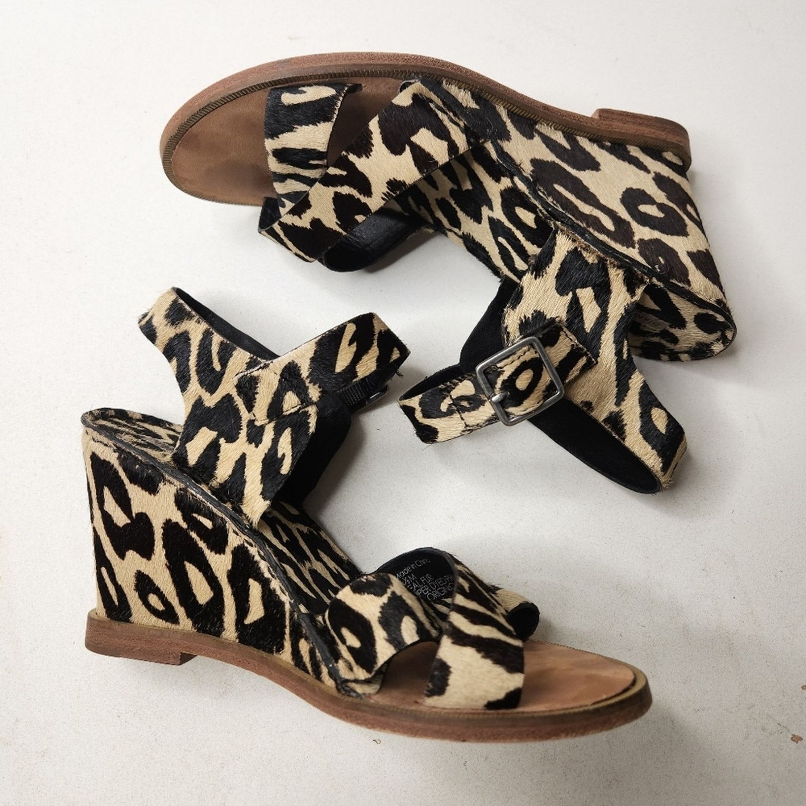 Diane von Furstenberg Diane Von Furstenberg Dagga Wedge Leopard Sandal Size 6.5 Size US 6.5 / IT 36.5 - 5 Thumbnail