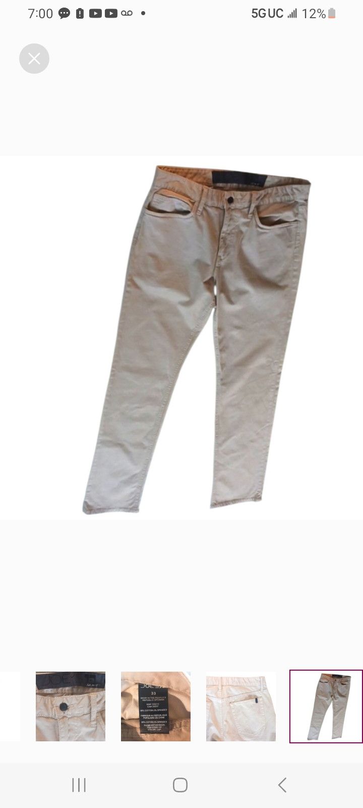 Joe's JOE'S JEANS Brown Pants Size US 33 - 6 Thumbnail