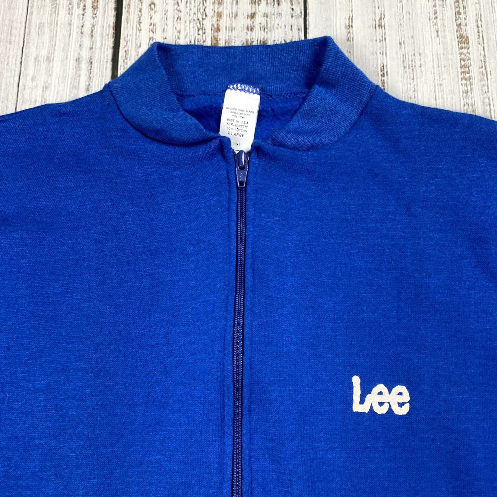 Lee VINTAGE Lee Sweatshirt Vest 80s Fleece Mock Neck Graphic Logo USA Mens XL Size US XL / EU 56 / 4 - 2 Thumbnail