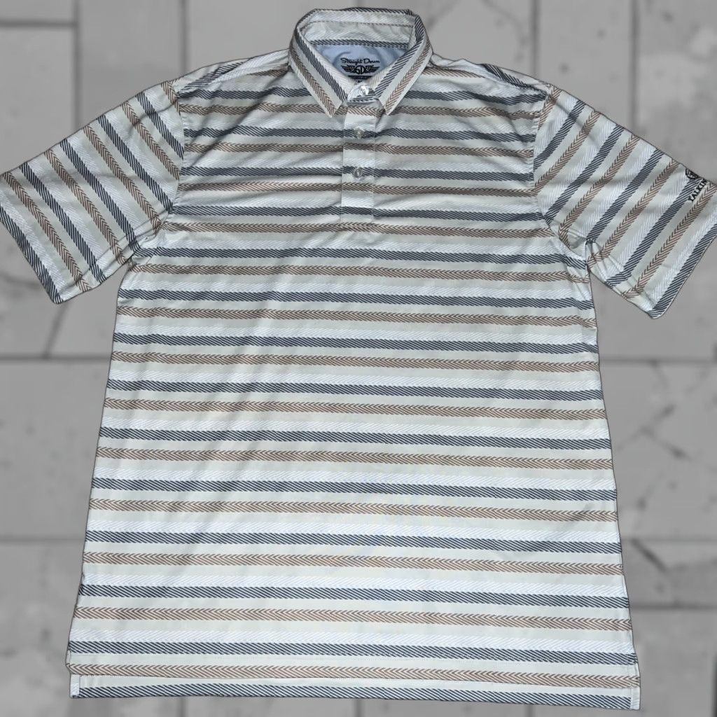 Vintage Straight Down Striped Polo Shirt Mens Size M Blue Polo Shirt M Mens Striped Polo Shirt Blue Size US M / EU 48-50 / 2 - 1 Thumbnail