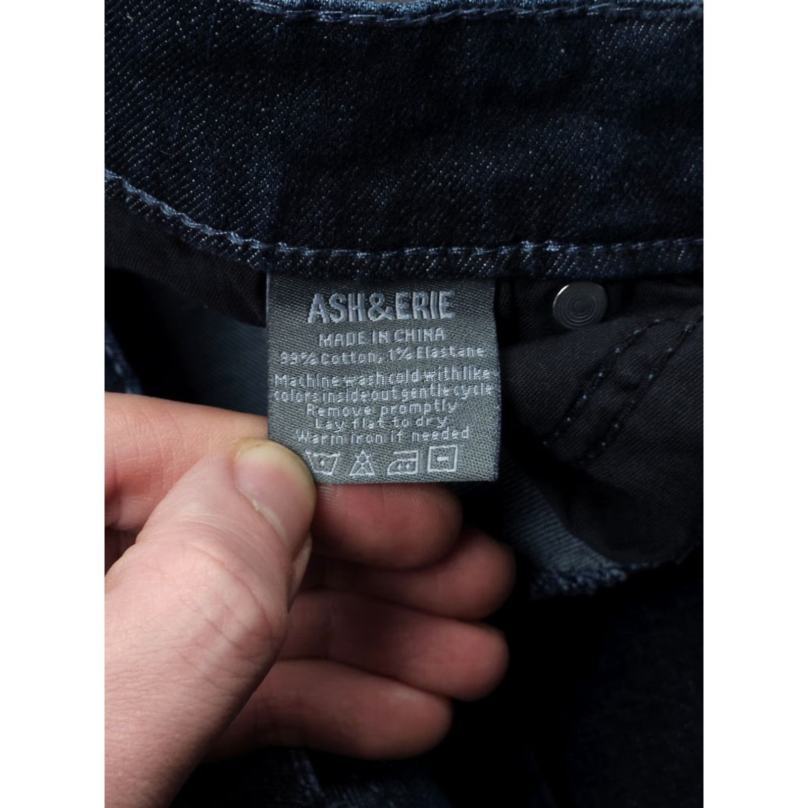 ASH ASH & ERIE Jeans Men 34 x 28 Blue Denim Stretch Slim 5-Pocket Straight Inseam 28 Regular Size 32 Blue Denim Stretch Jeans Size US 32 / EU 48 - 7 Thumbnail