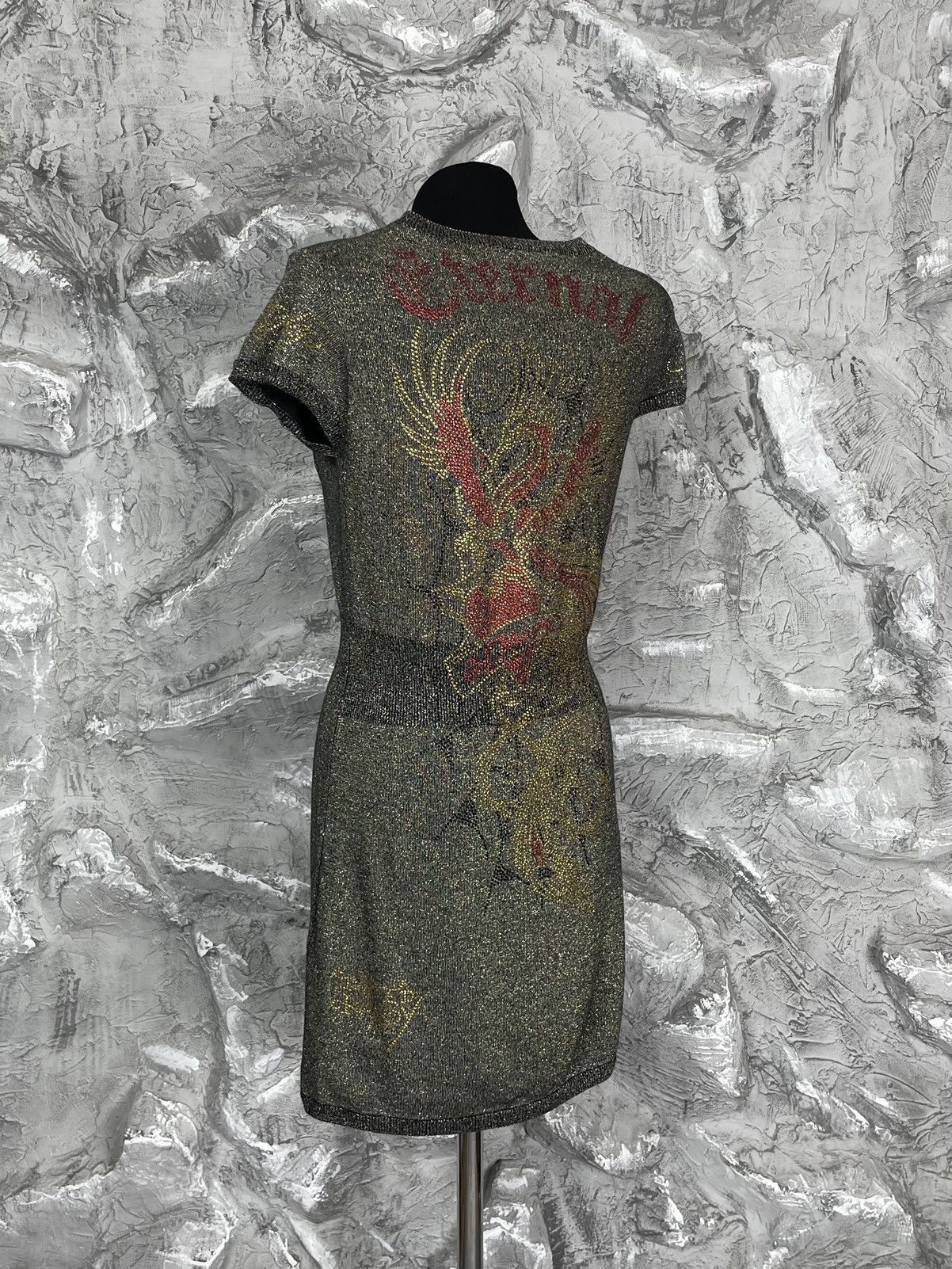 Ed Hardy 2000s Ed Hardy Christian Audigier Y2K Rhinestones Dress Size M / US 6-8 / IT 42-44 - 1 Thumbnail