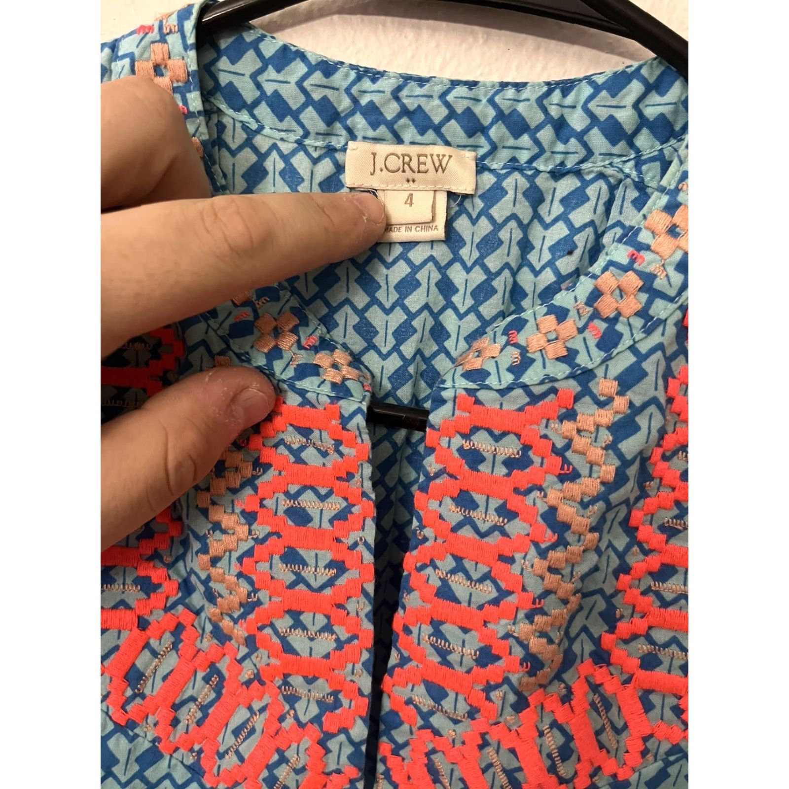 J.Crew VINTAGE J.CREW Sleeveless Blouse Women Size 4 Neon Orange Embroidered Accent Bib Top Size S / US 4 / IT 40 - 3 Thumbnail
