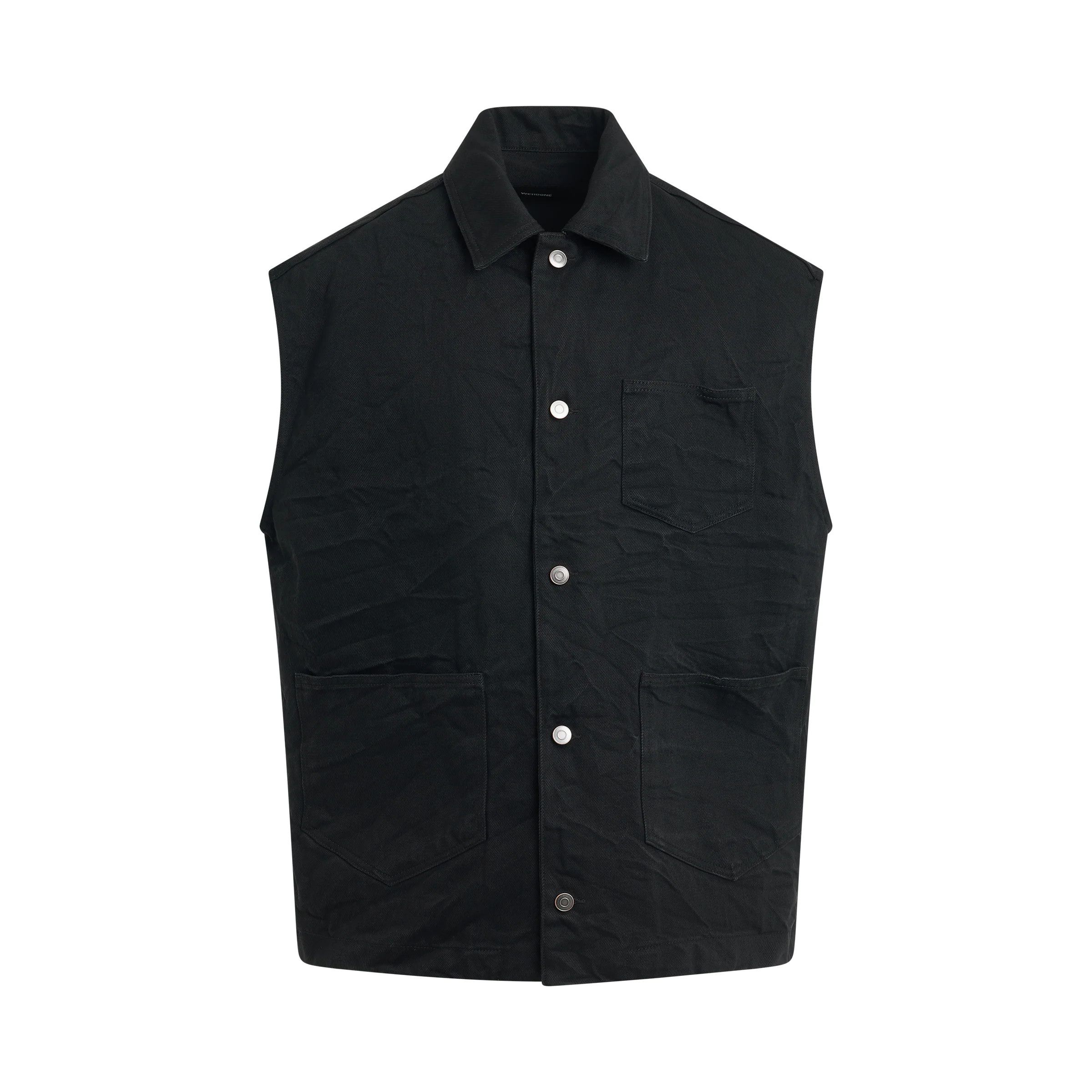 WE11DONE o1mris0824 Denim Vest in Black Size US S / EU 44-46 / 1 - 1 Thumbnail