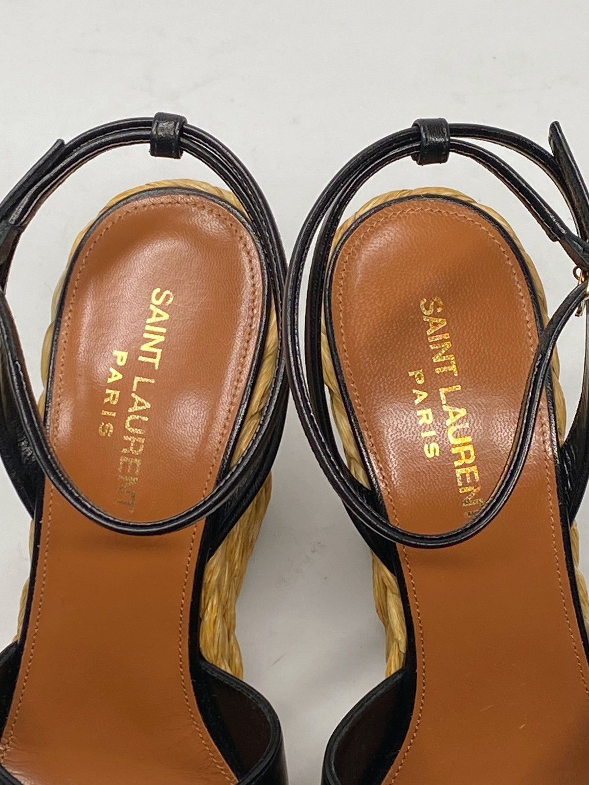 Yves Saint Laurent Saint Laurent leather espadrille wedge sandals size 38 Size US 8 / IT 38 - 13 Thumbnail