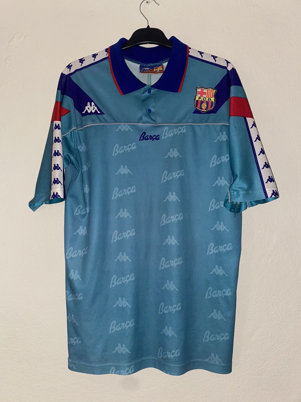 Kappa BARCELONA 1992/1994 AWAY JERSEY Size US XL / EU 56 / 4 - 1 Thumbnail