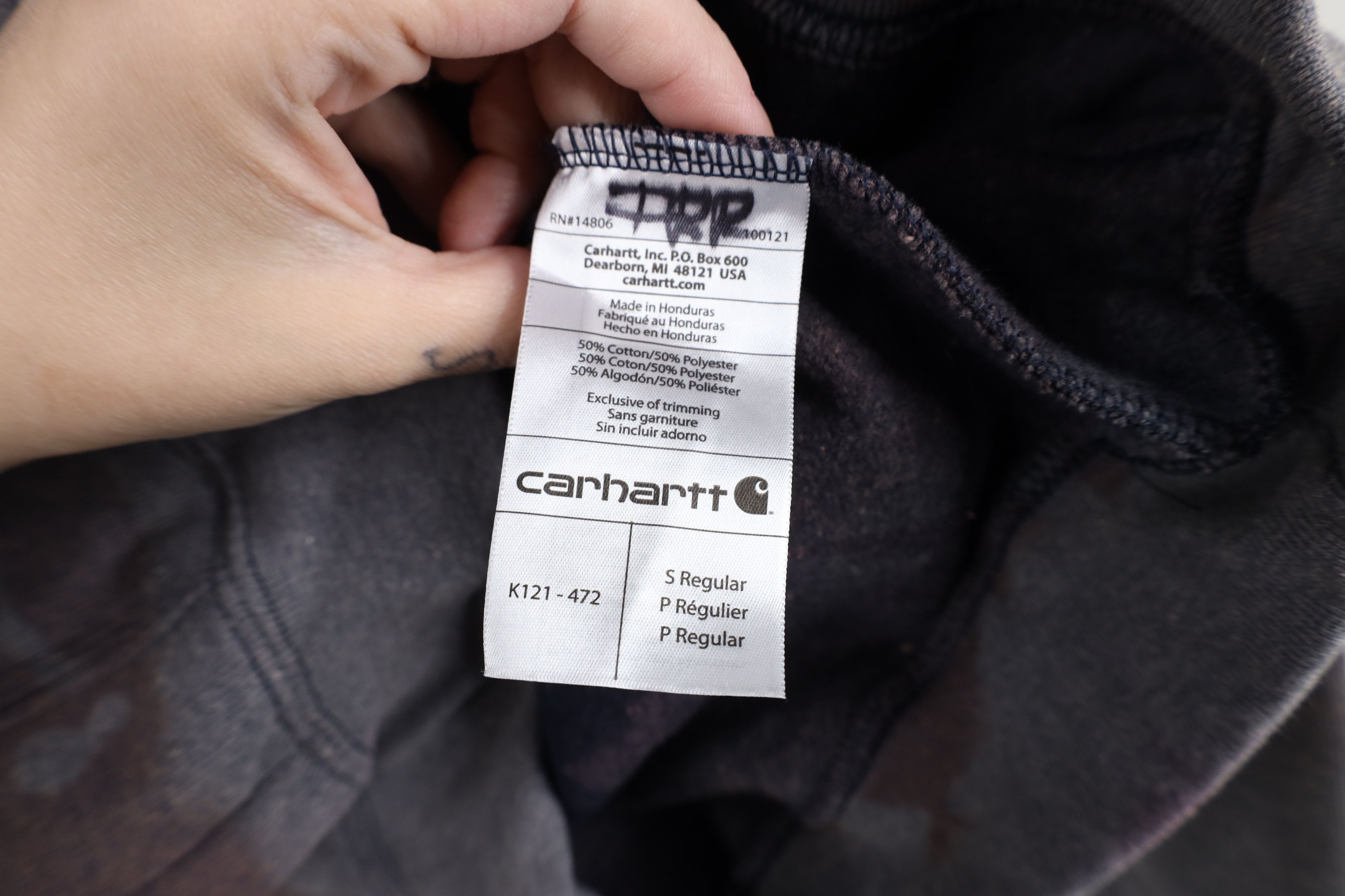 Carhartt Carhartt Custom Fire Flames Acid Wash Hoodie Sweatshirt Size US S / EU 44-46 / 1 - 12 Thumbnail