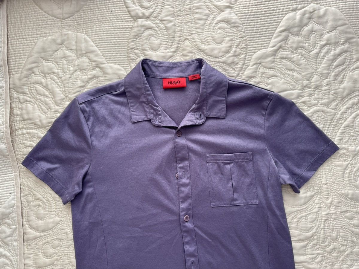 Hugo Purple HUGO BOSS Button Up Polo Shirt Size US S / EU 44-46 / 1 - 2 Thumbnail