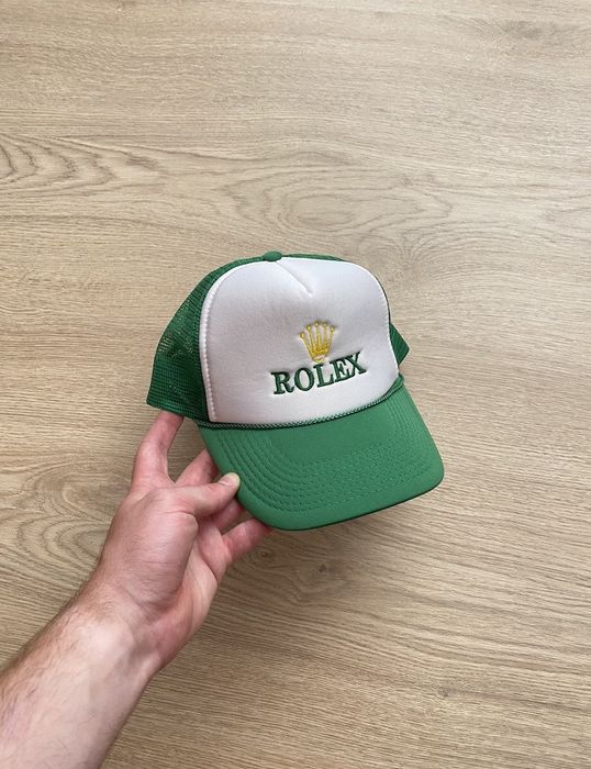 Vintage Vintage 90 s Rolex Logo Y2K Green Trucker Hat Grailed