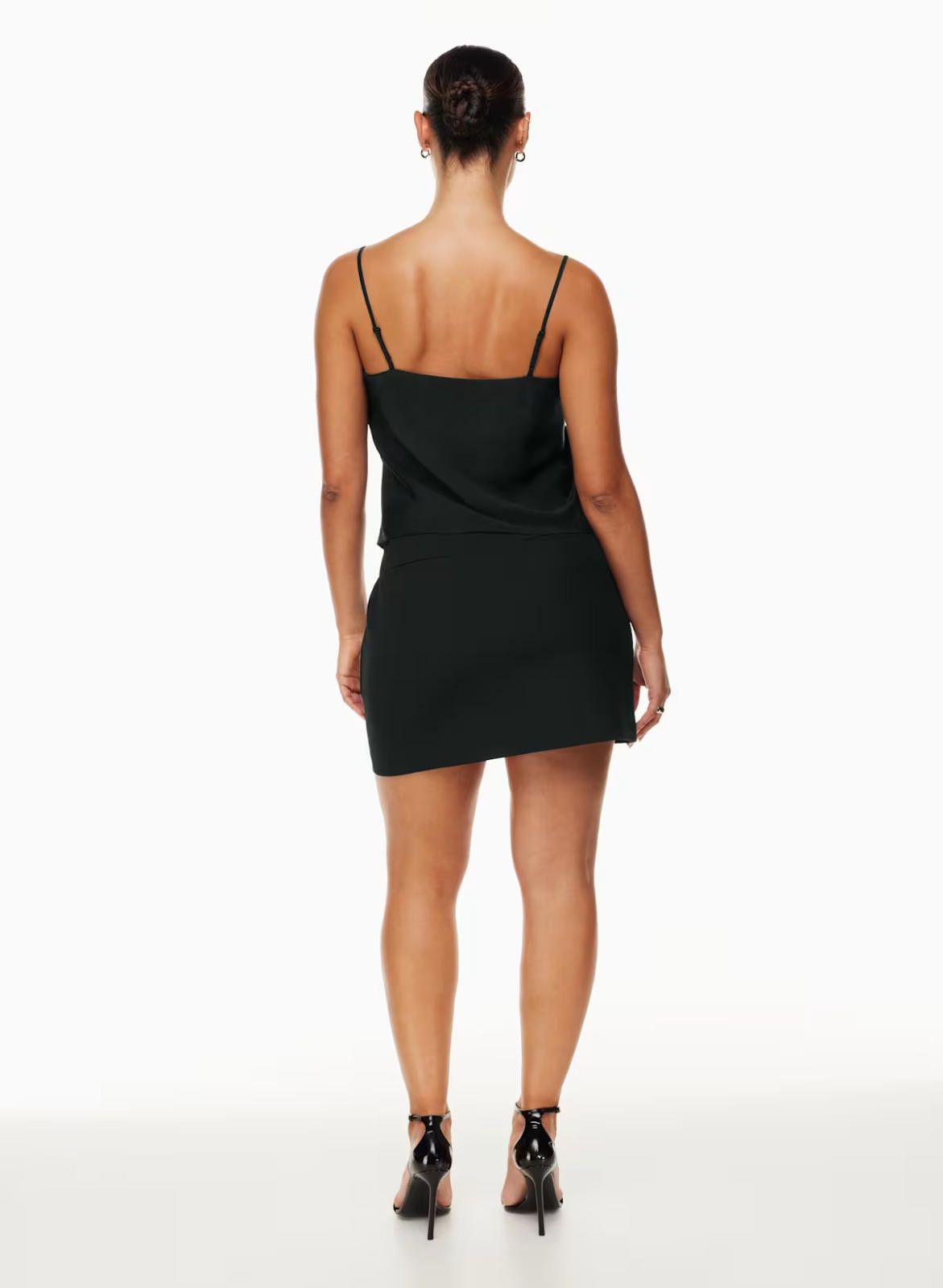 Designer Wilfred Women XS Black Cowl Neck Camisole Satin Tank Top Size XS / US 0-2 / IT 36-38 - 4 Thumbnail