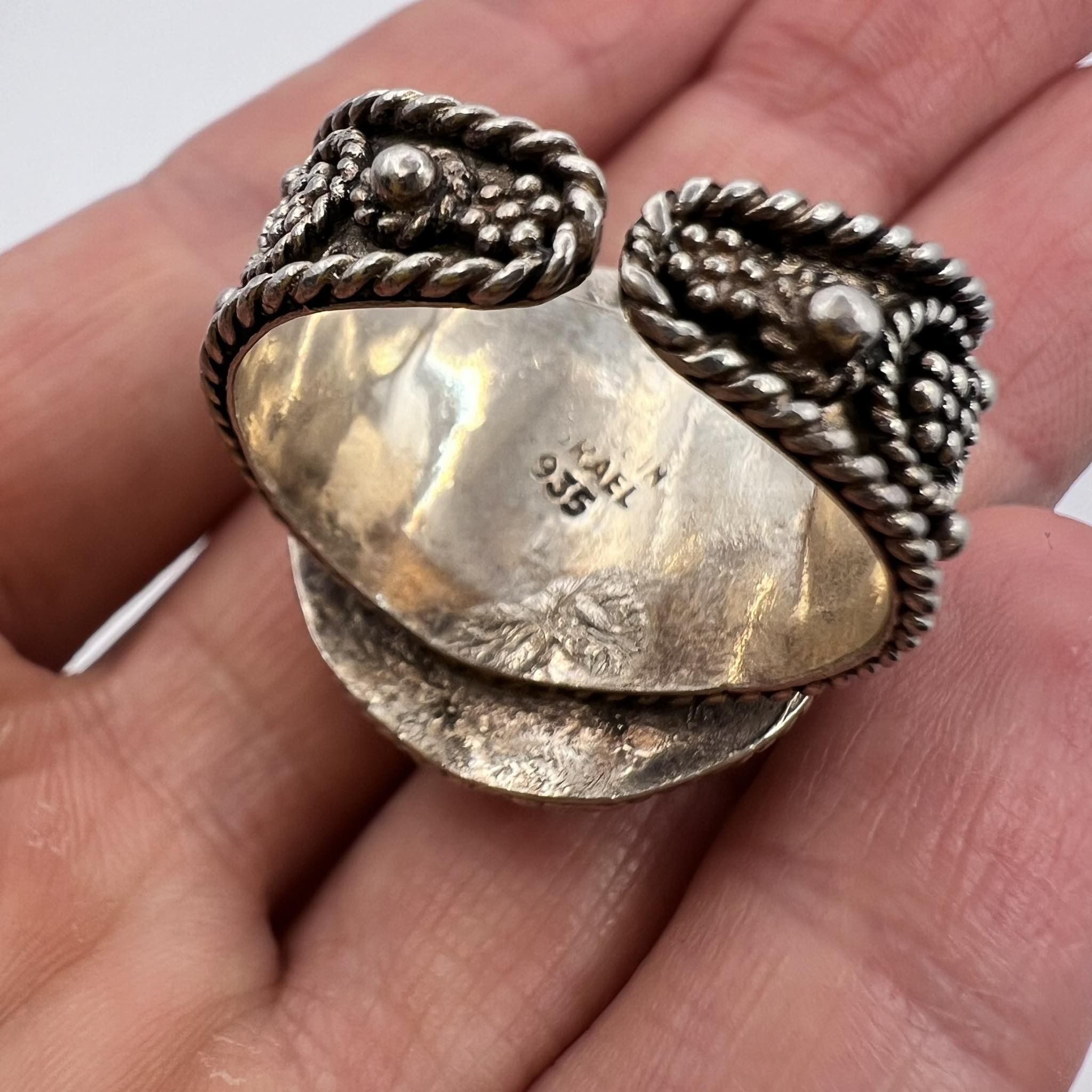 Vintage Vintage Sterling Silver 925 Ring Signed 12 gr Size 8.5 Size ONE SIZE - 5 Thumbnail