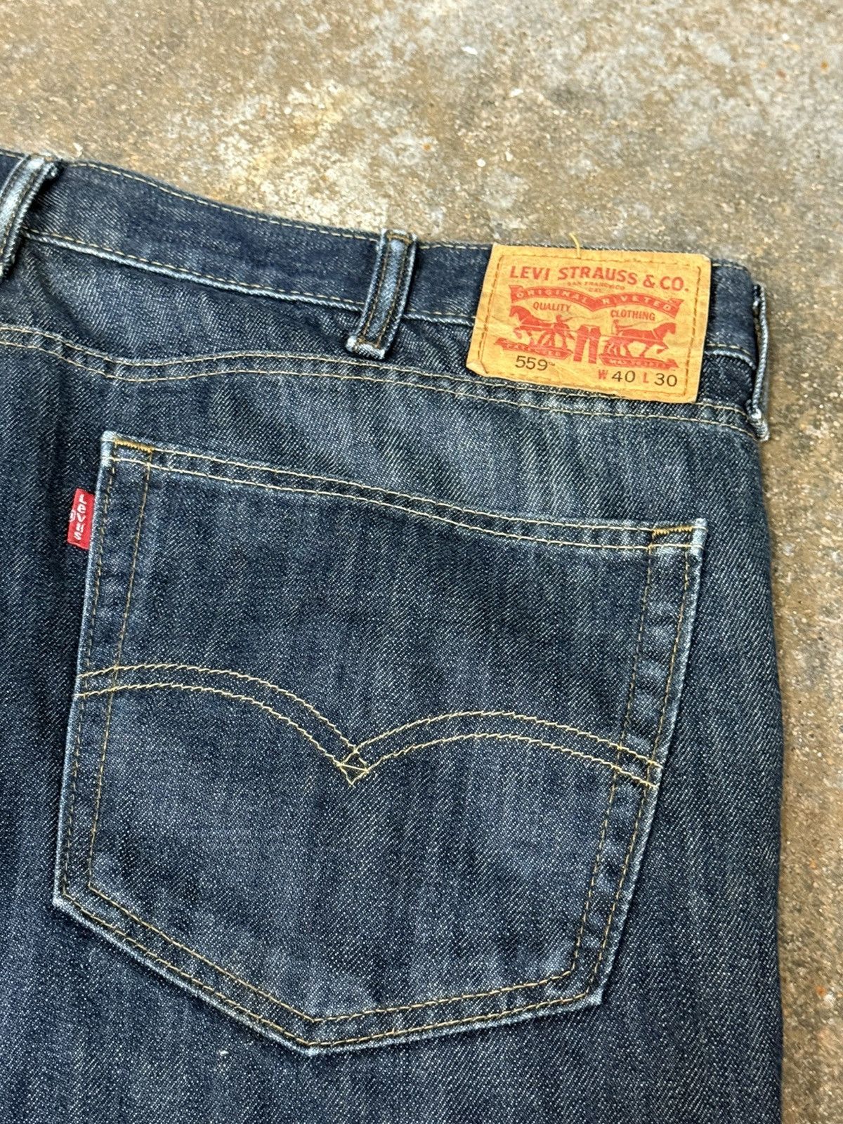 Levi's Levi's 559 Raw Denim Jeans 40 x 30 Red Tab Pocket Baggy Size US 40 / EU 56 - 5 Thumbnail