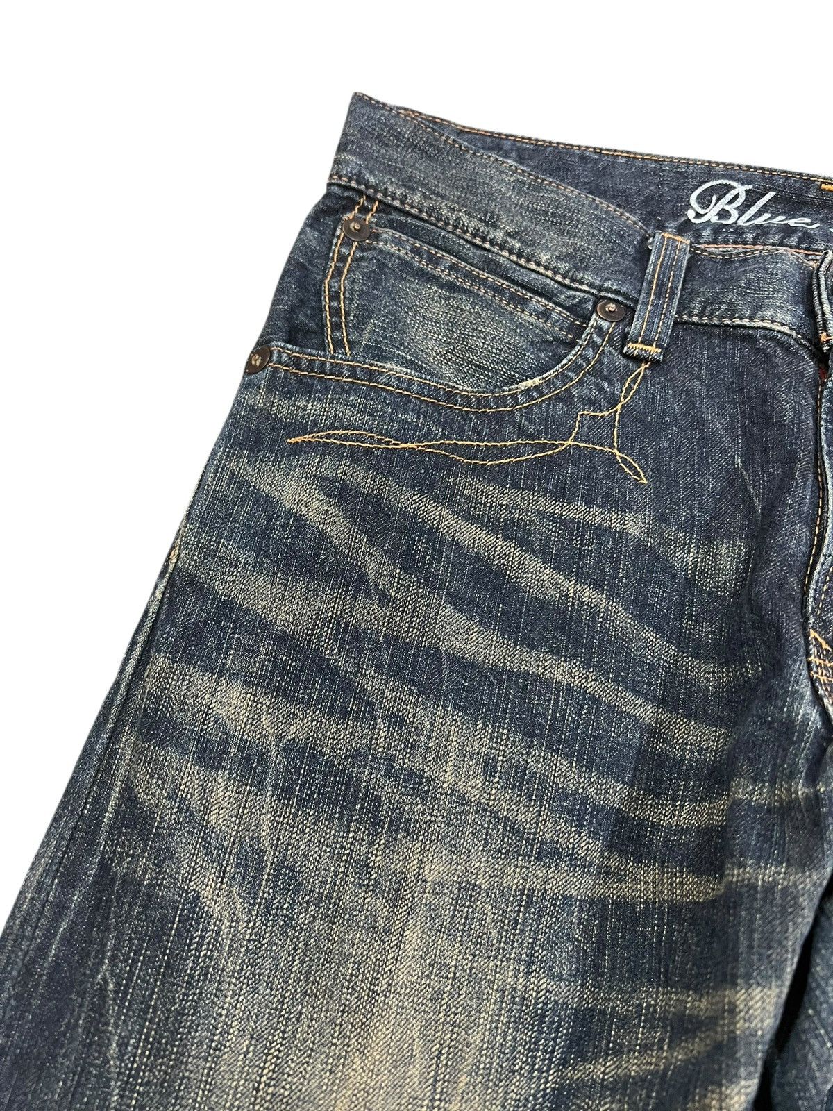 Edwin 💥Flare💥Vintage Edwin 503 Blue Trip Claw Denim Jean Size US 32 / EU 48 - 8 Thumbnail
