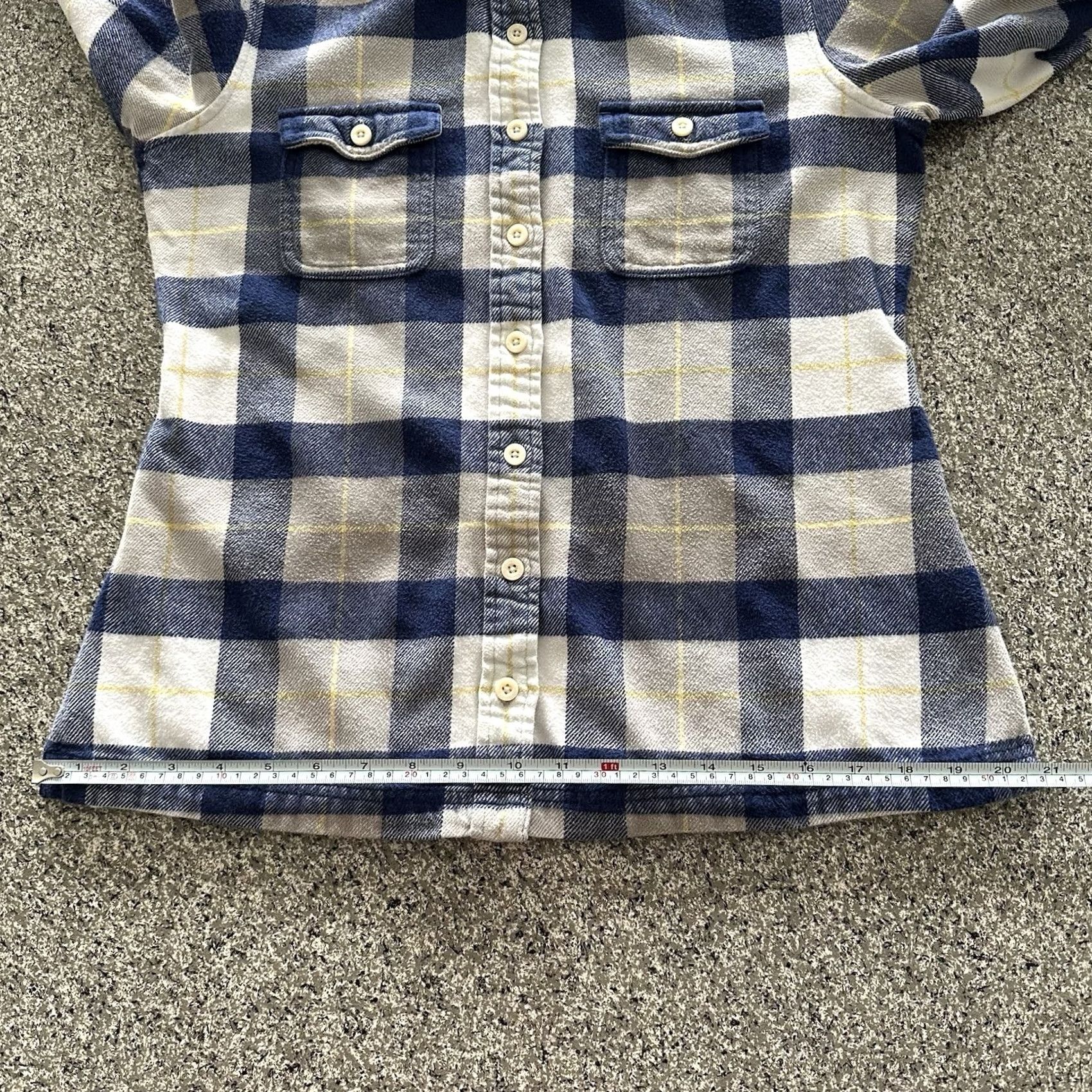Patagonia Patagonia Flannel Shirt Womens 4 Blue Grey Plaid Fjord 100% Organic Cotton Size S / US 4 / IT 40 - 7 Thumbnail