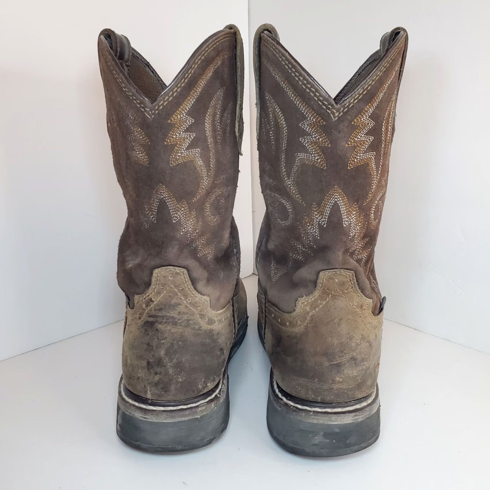 Vintage HISEA NINGO Mens 11M Steel Toe Western Work Boots Waterproof Cowboy Boot Square Size US 11 / EU 44 - 5 Thumbnail