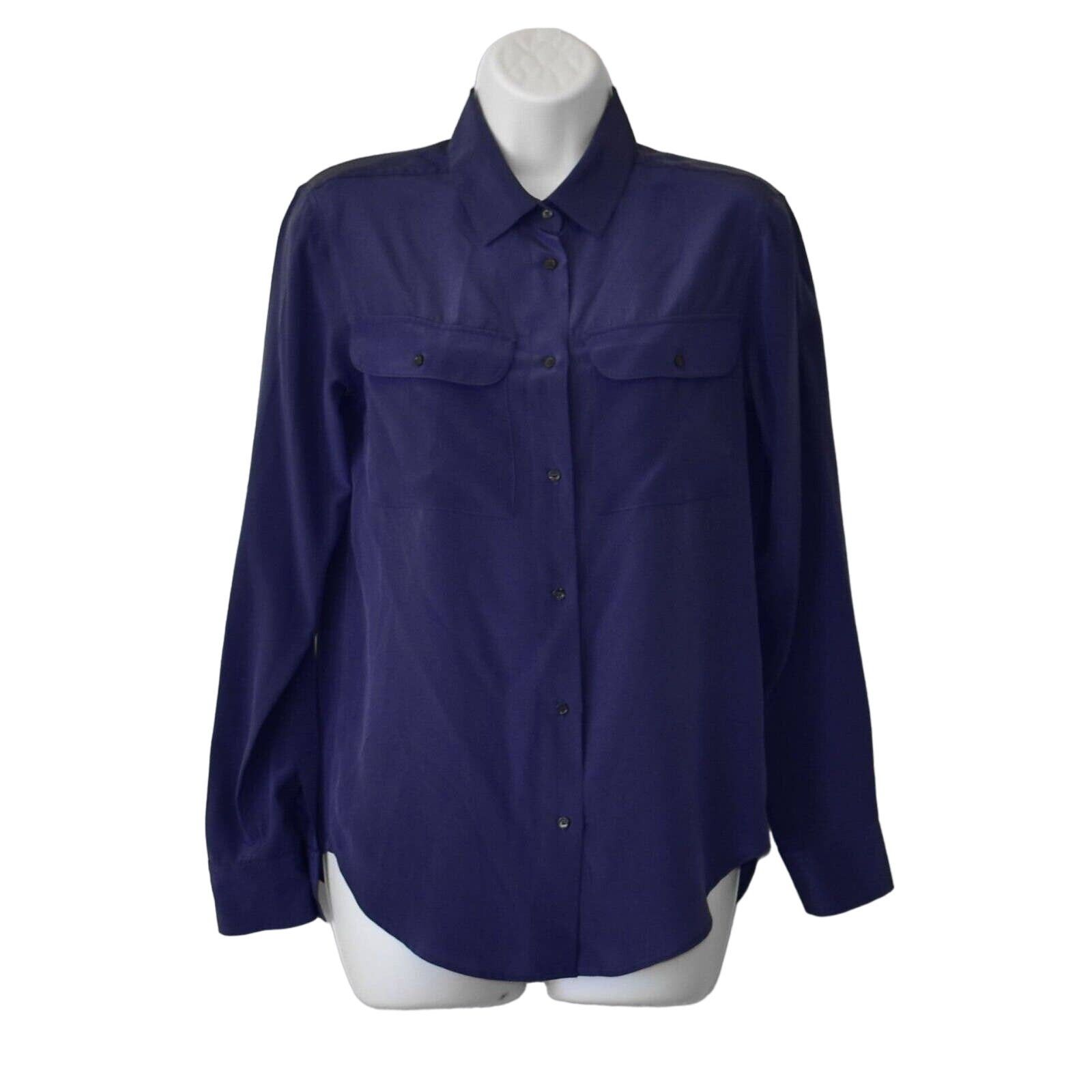 Sandro SANDRO PARIS Silk ButtonUp Long Sleeve Dress Shirt Sz 1 US 4 Size S / US 4 / IT 40 - 1 Thumbnail