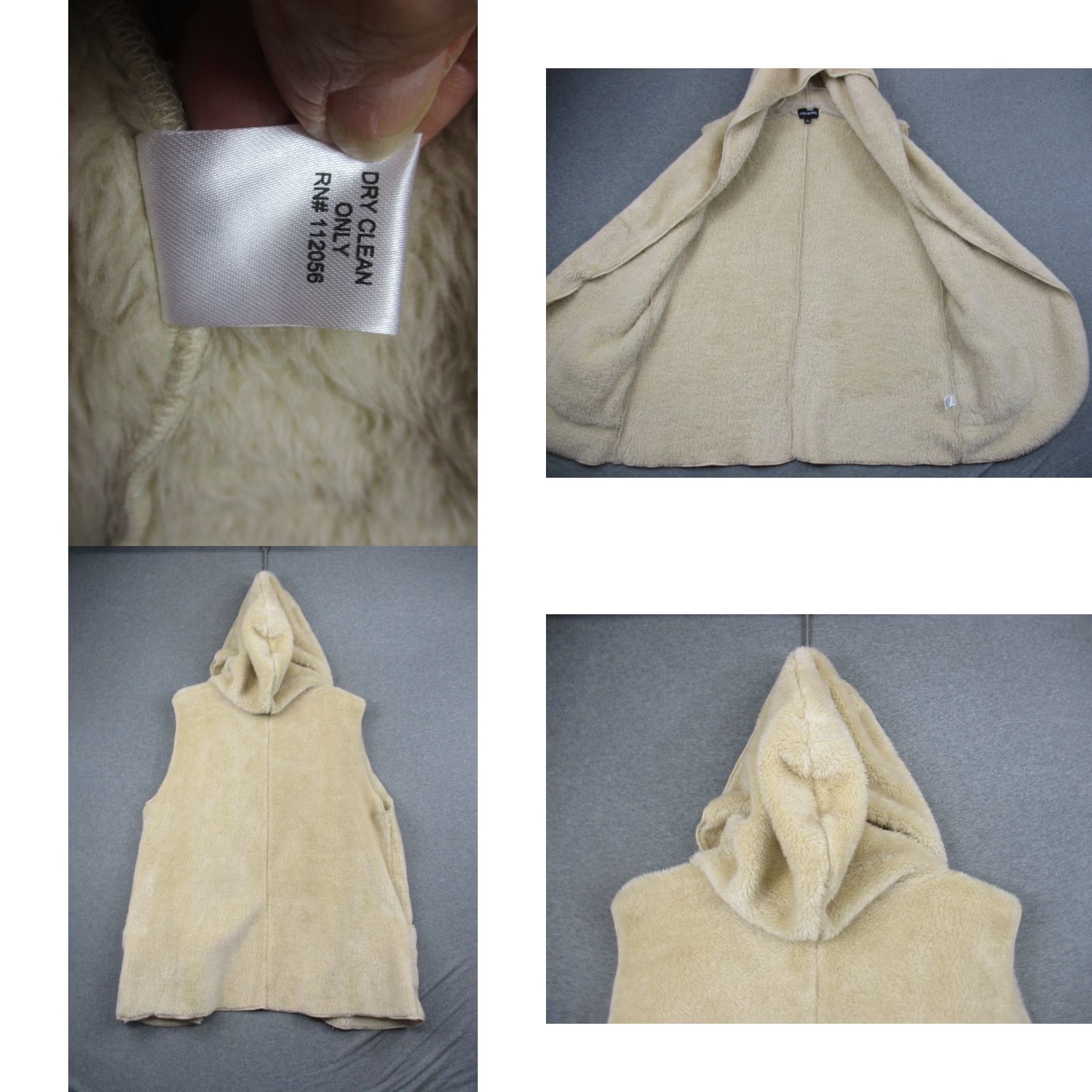 Vintage Zenana Outfitters Shrug Vest Faux Fur Cream Hooded Pockets Open Front Large Size L / US 10 / IT 46 - 8 Thumbnail
