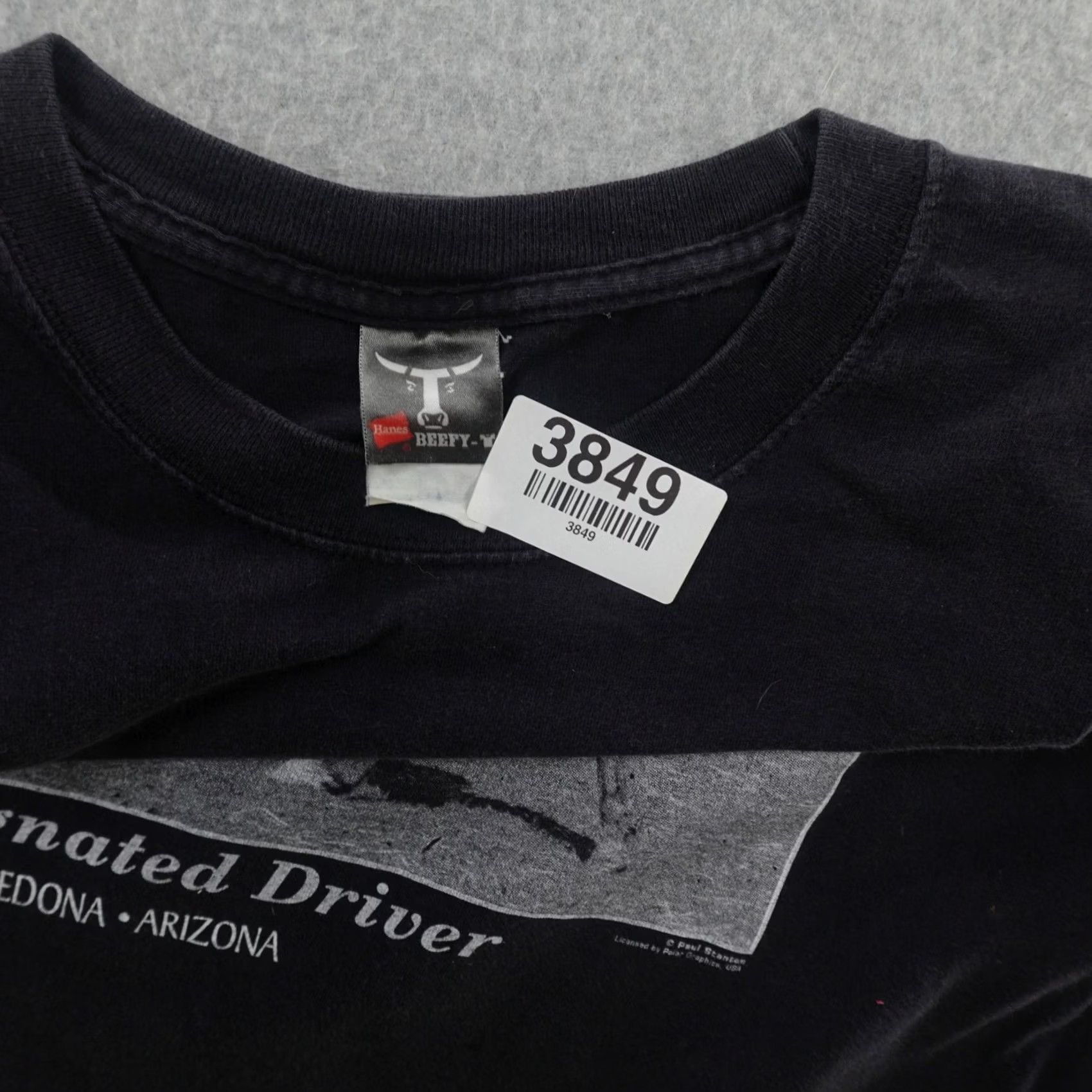 Hanes VINTAGE Hanes 2XL (29X25) Black T-Shirt Designated Driver Drunk Cowboys Dog Mens Shirt Size US XXL / EU 58 / 5 - 4 Thumbnail