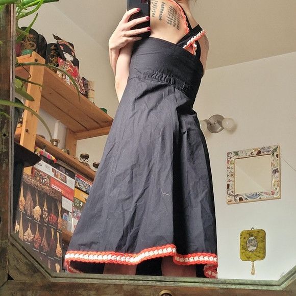 Sonia Rykiel Sonia Rykiel crochet cherry trim black pinafore dress - 36 Size XS / US 0-2 / IT 36-38 - 6 Thumbnail