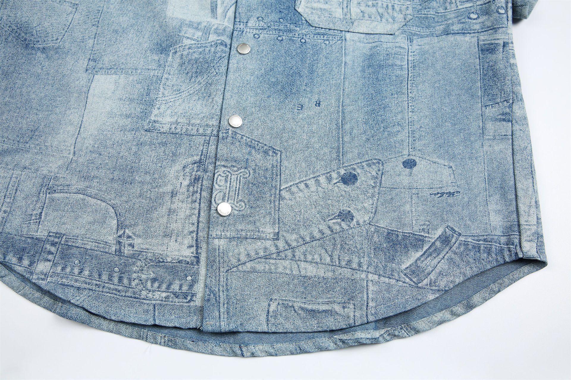 Japanese Brand × Vintage Vintage washed stitching loose casual denim shirt Size US M / EU 48-50 / 2 - 5 Thumbnail