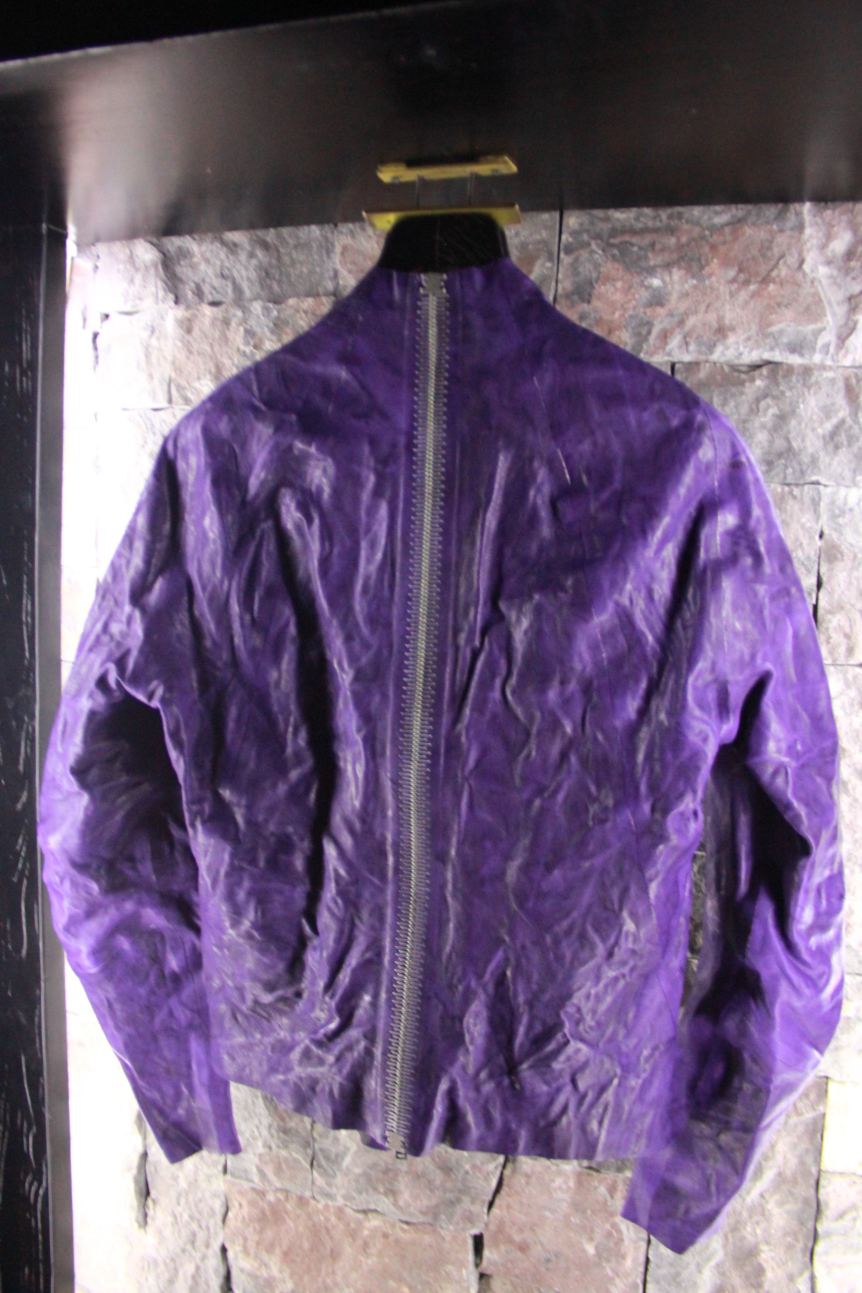 Isaac Sellam Experience Rick Owens Purple Iron Spine Leather Jacket Size US L / EU 52-54 / 3 - 7 Thumbnail
