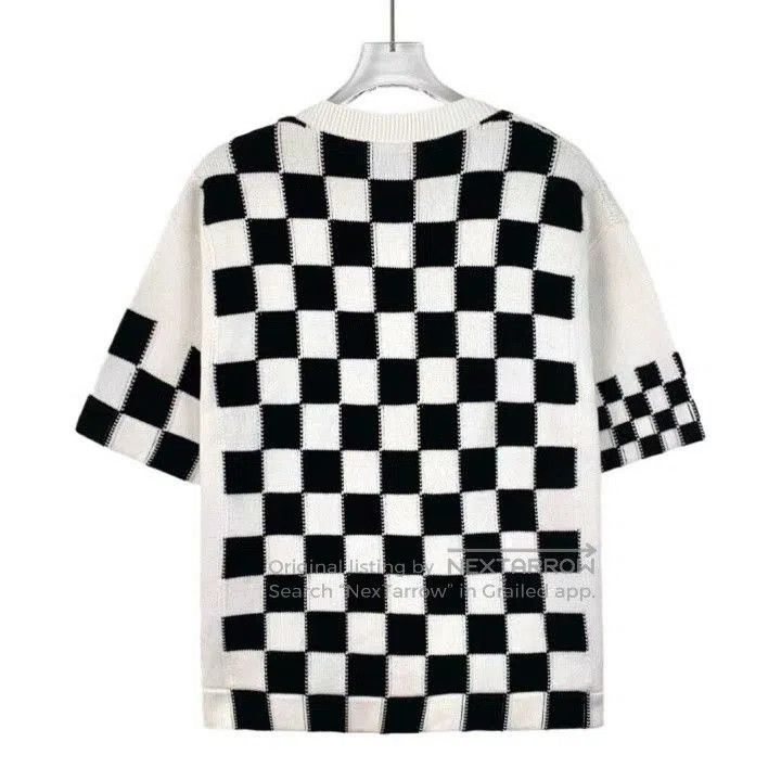 Louis Vuitton Louis Vuitton White Racing Check Cotton Sweater. Size US S / EU 44-46 / 1 - 2 Thumbnail