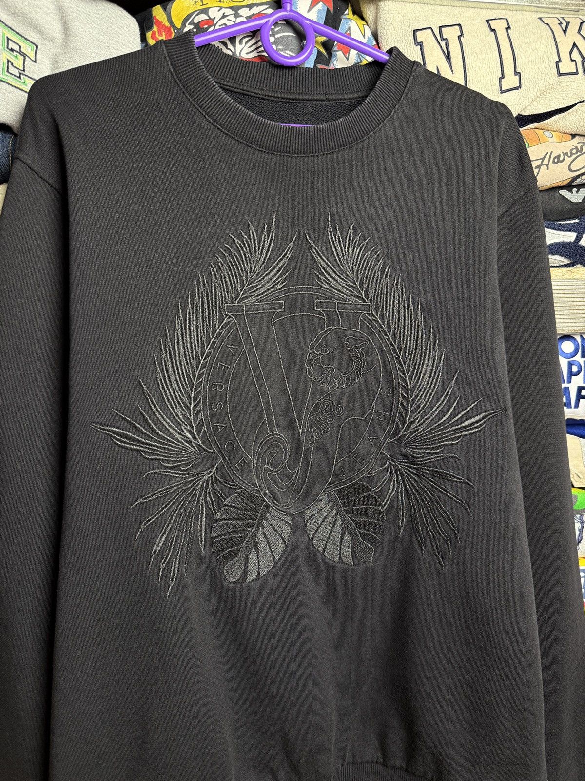 Versace Versace Big Logo Sweatshirt Black Versace Jeans Size US L / EU 52-54 / 3 - 3 Thumbnail