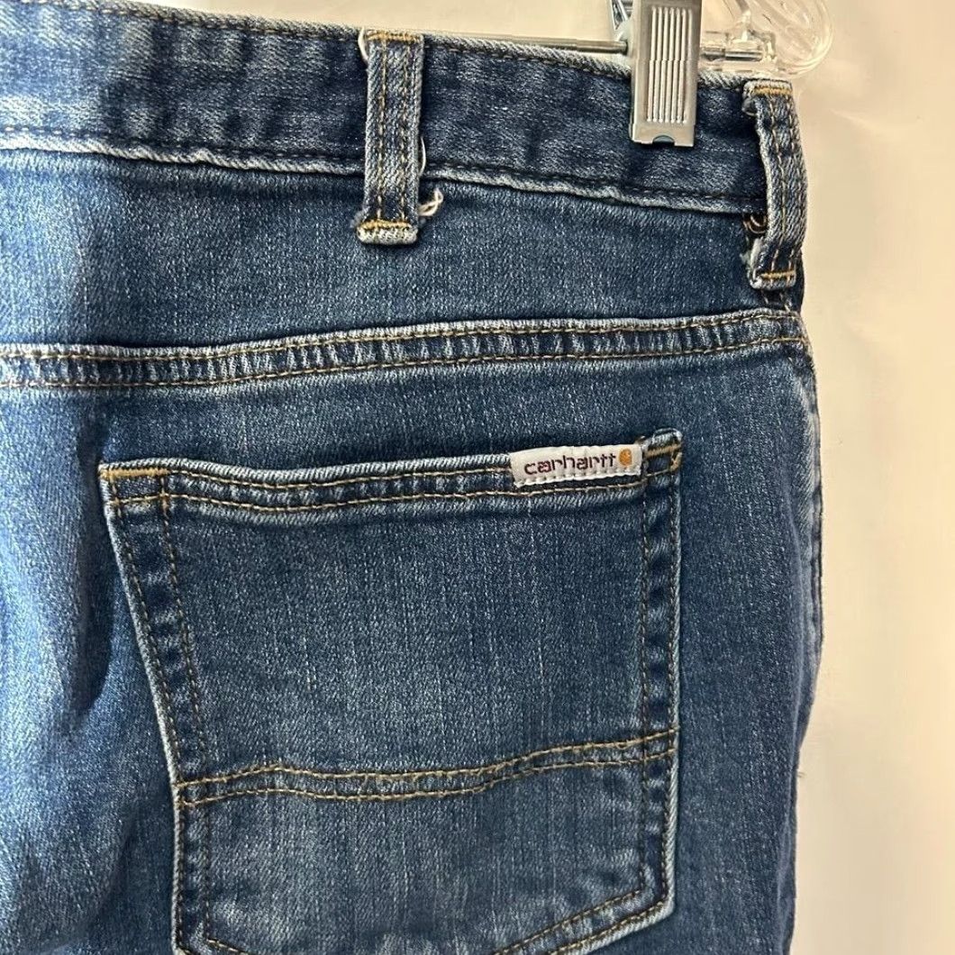 Carhartt Carhartt Jeans Womens 10 Tall Blue Denim 5-Pocket Straight Leg Original Fit Short 30in Inseam Size 32" / US 10 / IT 46 - 4 Thumbnail