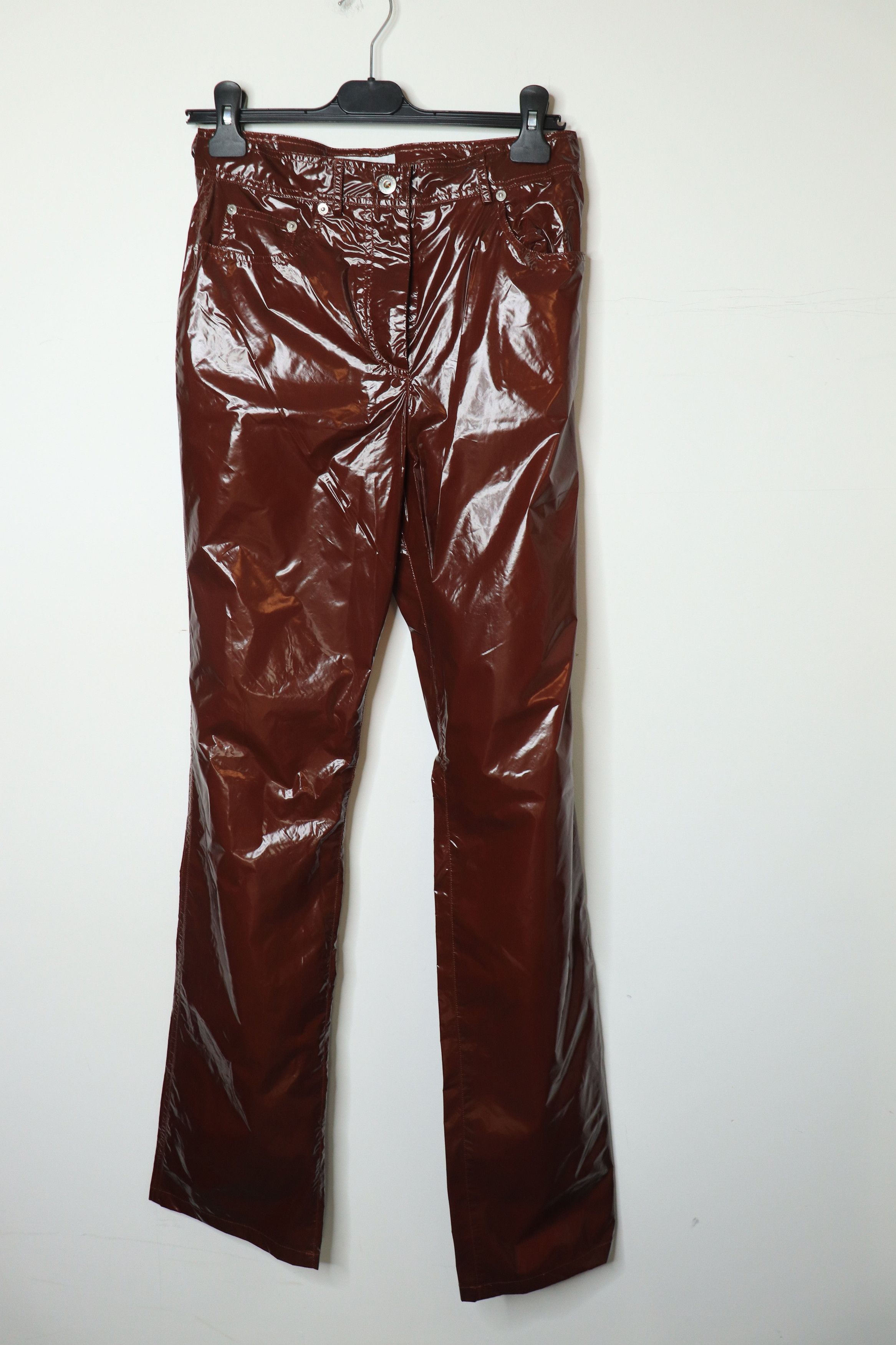 Salvatore Ferragamo Brown vinyl coated trousers - UK 6 Size XS / US 0-2 / IT 36-38 - 1 Thumbnail