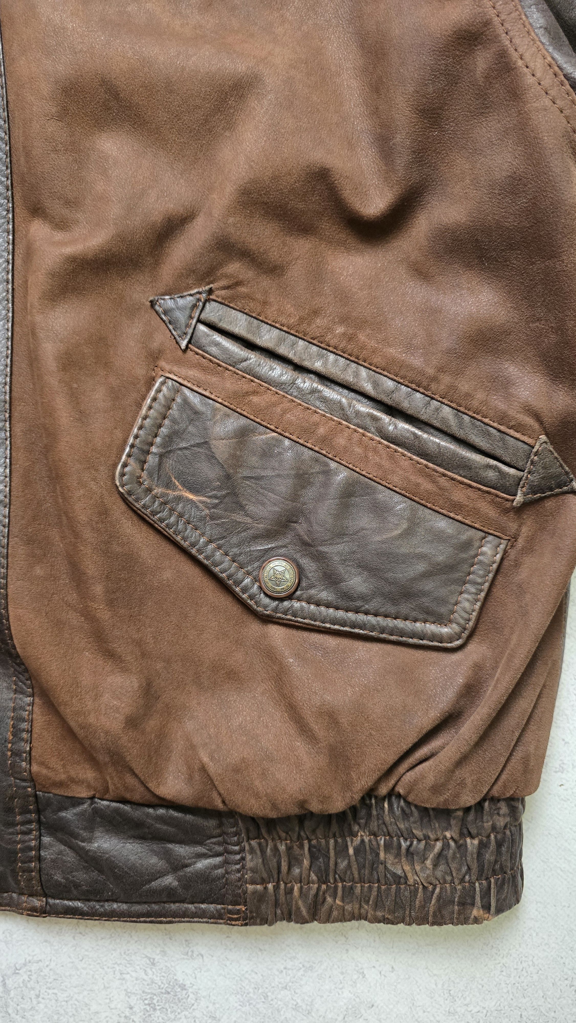 Chevignon VTG Leather Bomber Jacket Brown Bahamas Lining Aviator Heavy Size US L / EU 52-54 / 3 - 15 Thumbnail
