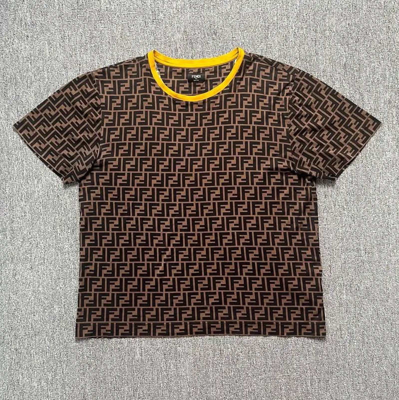 Fendi Fendi Brown Cotton Men's T-Shirt 0089 Size US L / EU 52-54 / 3 - 1 Thumbnail