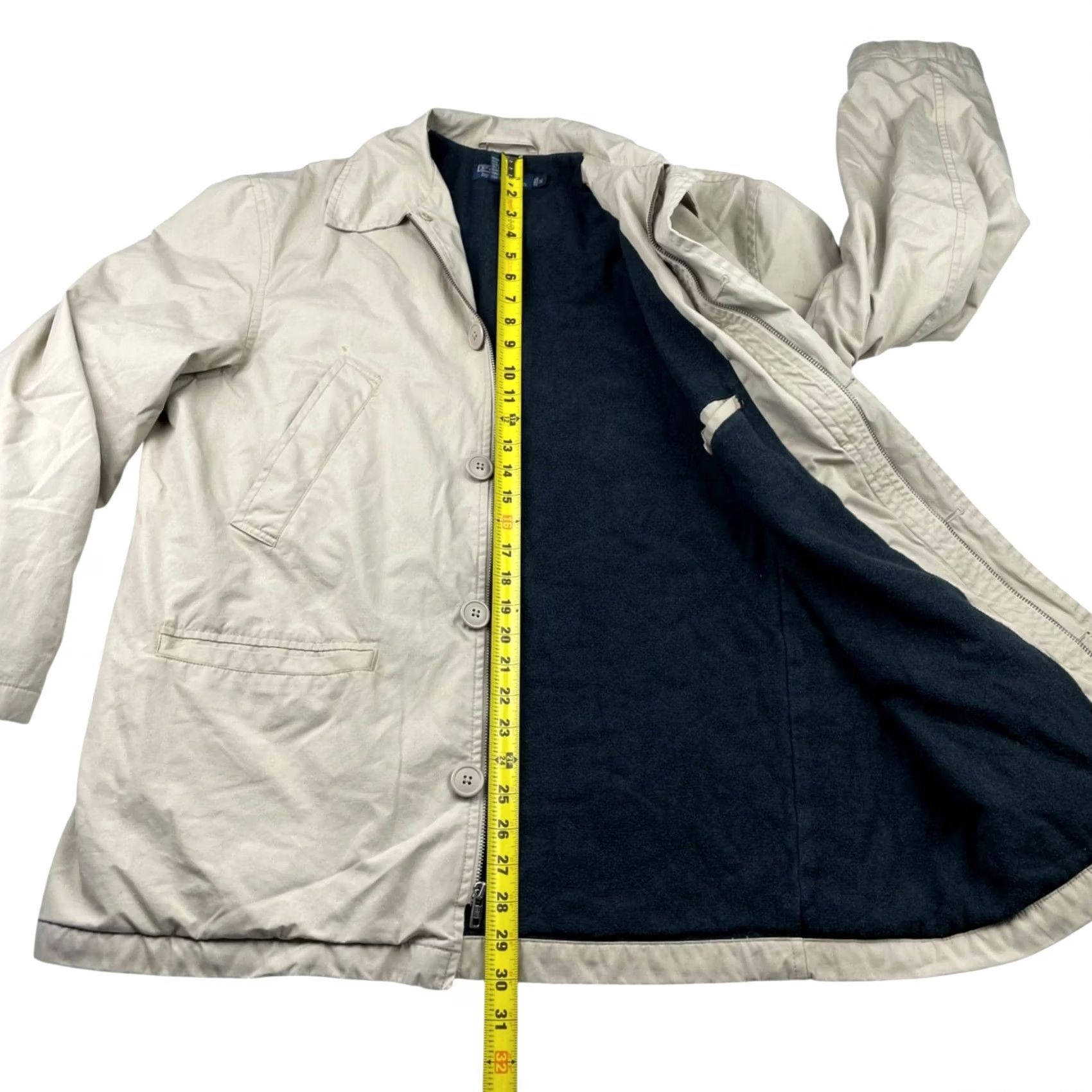 Polo Ralph Lauren VTG Polo Ralph Lauren Coat Shirt Mens M Khaki/Tan Fleece Lined Full Zip Insulated Cotton Size US M / EU 48-50 / 2 - 6 Thumbnail