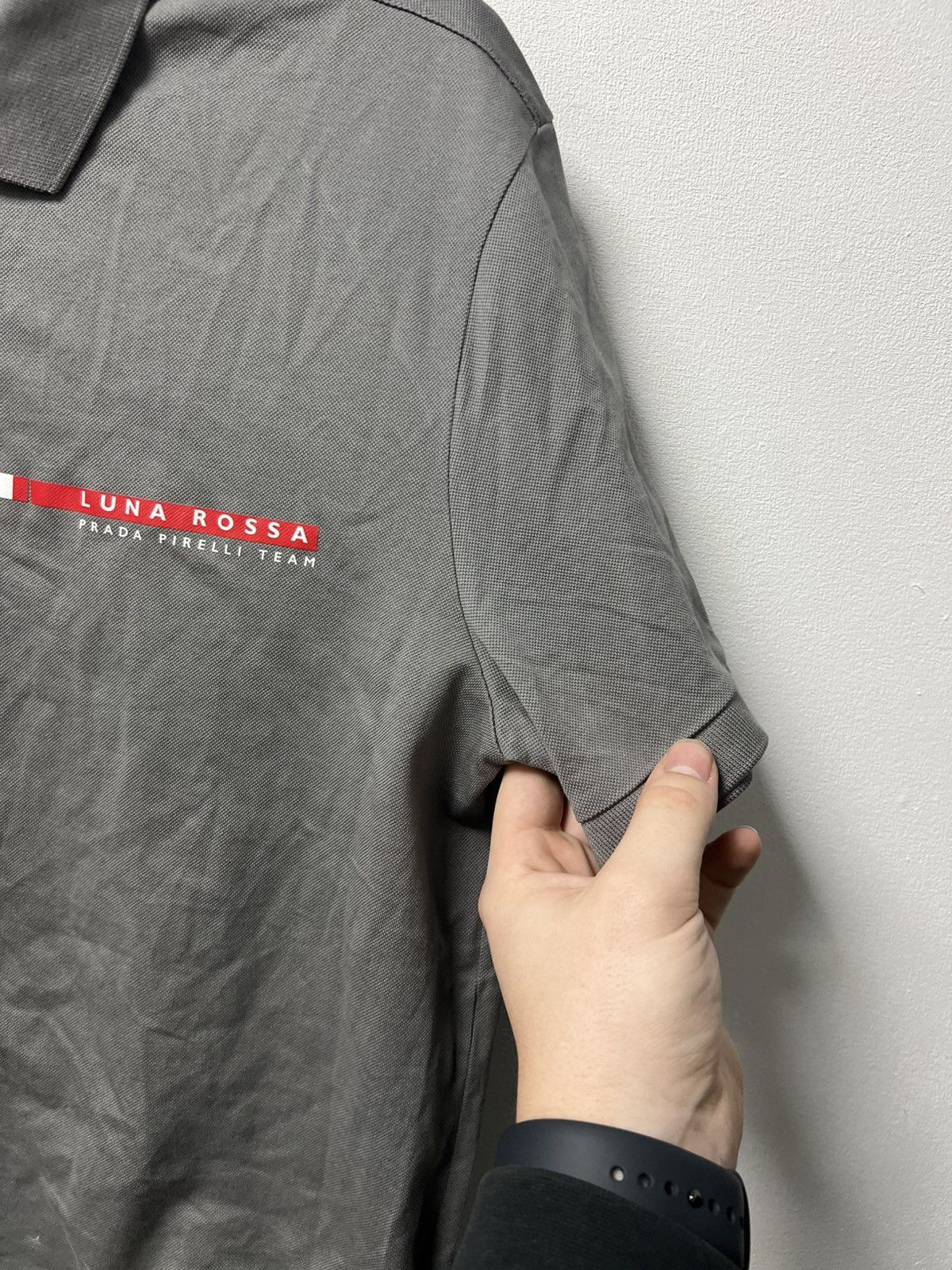 Prada Prada Luna Rossa Mens Polo Luxury Shirt Size M Gray Size US M / EU 48-50 / 2 - 14 Thumbnail