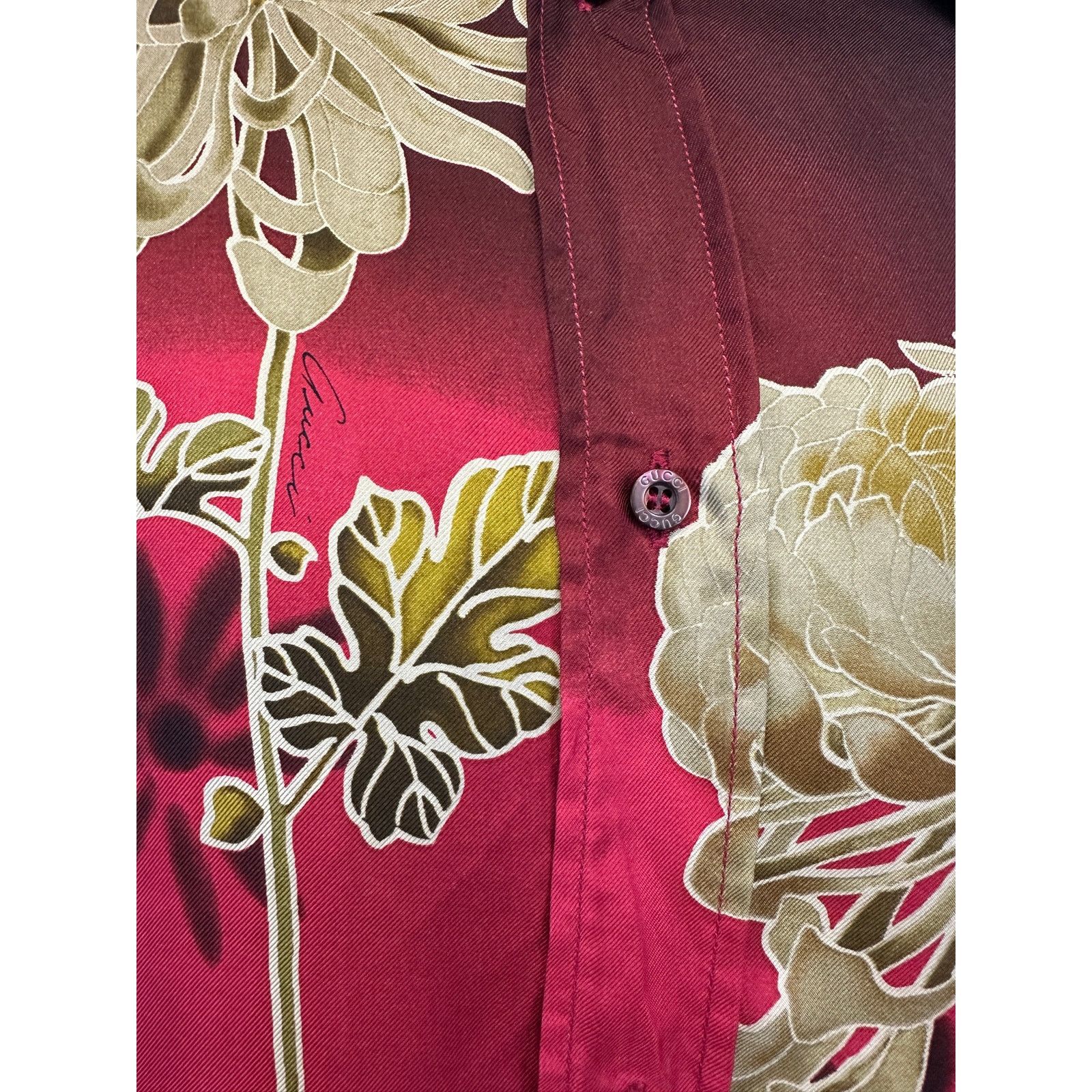 Gucci SS2001 Gucci by Tom Ford Chrysanthemum silk shirt Size US M / EU 48-50 / 2 - 9 Thumbnail